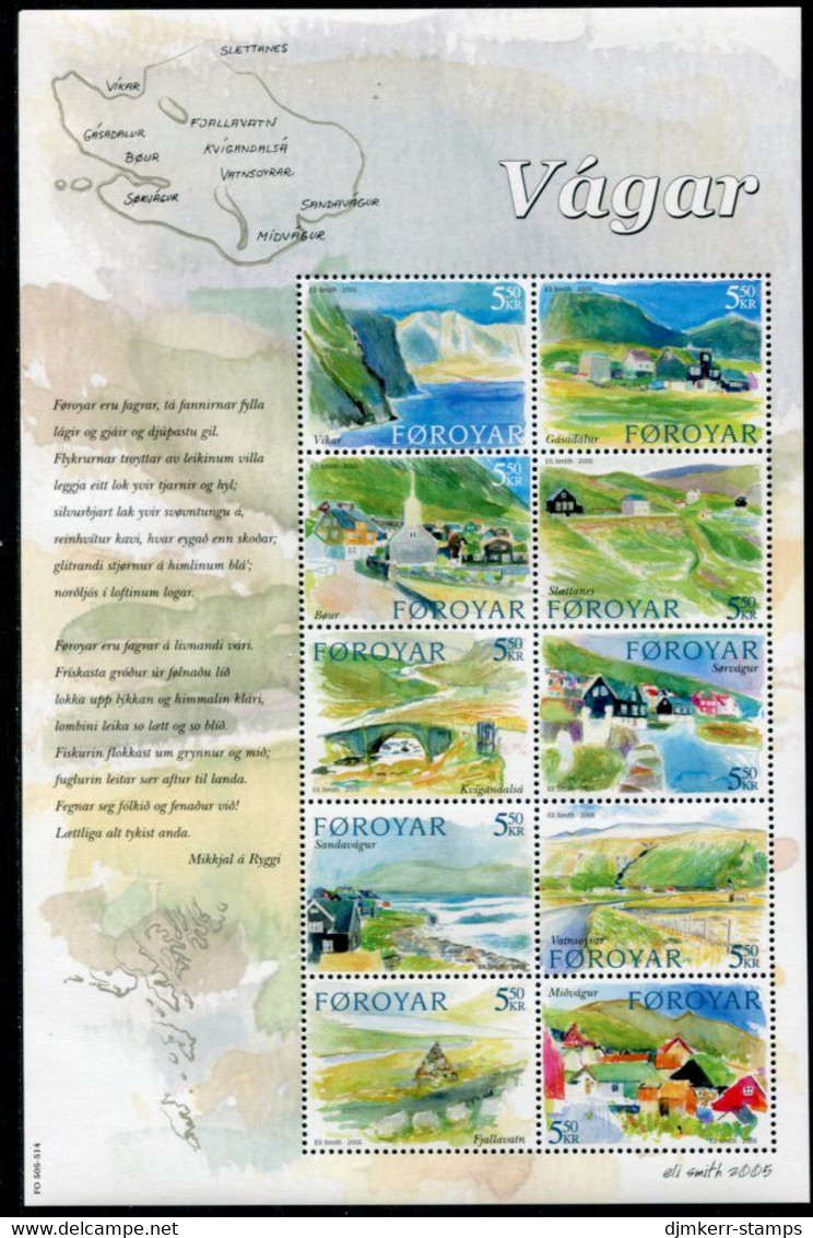 FAEROE ISLANDS 2005 Localities On The Island Of Vagar MNH / **.  Michel 513-22 - Islas Faeroes