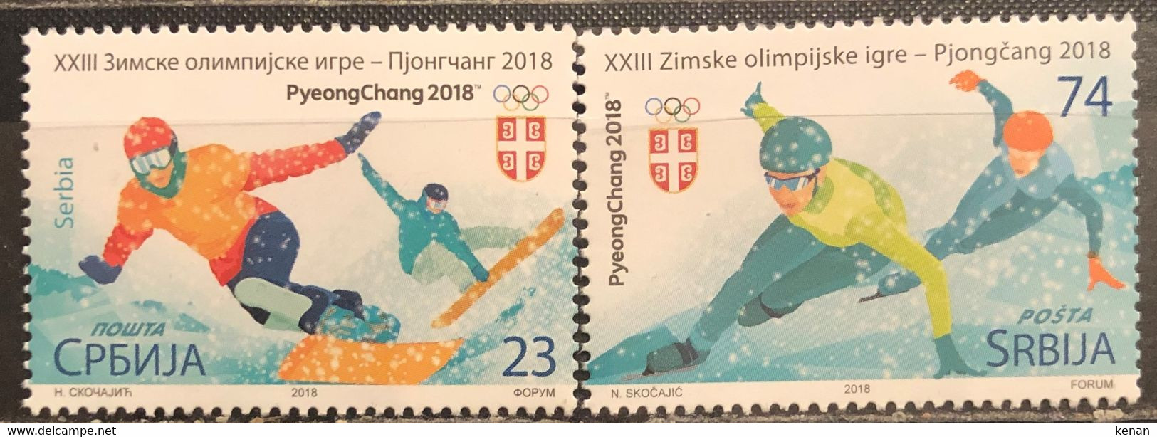 Serbia, 2018 , Mi: 769/70 (MNH) - Hiver 2018 : Pyeongchang