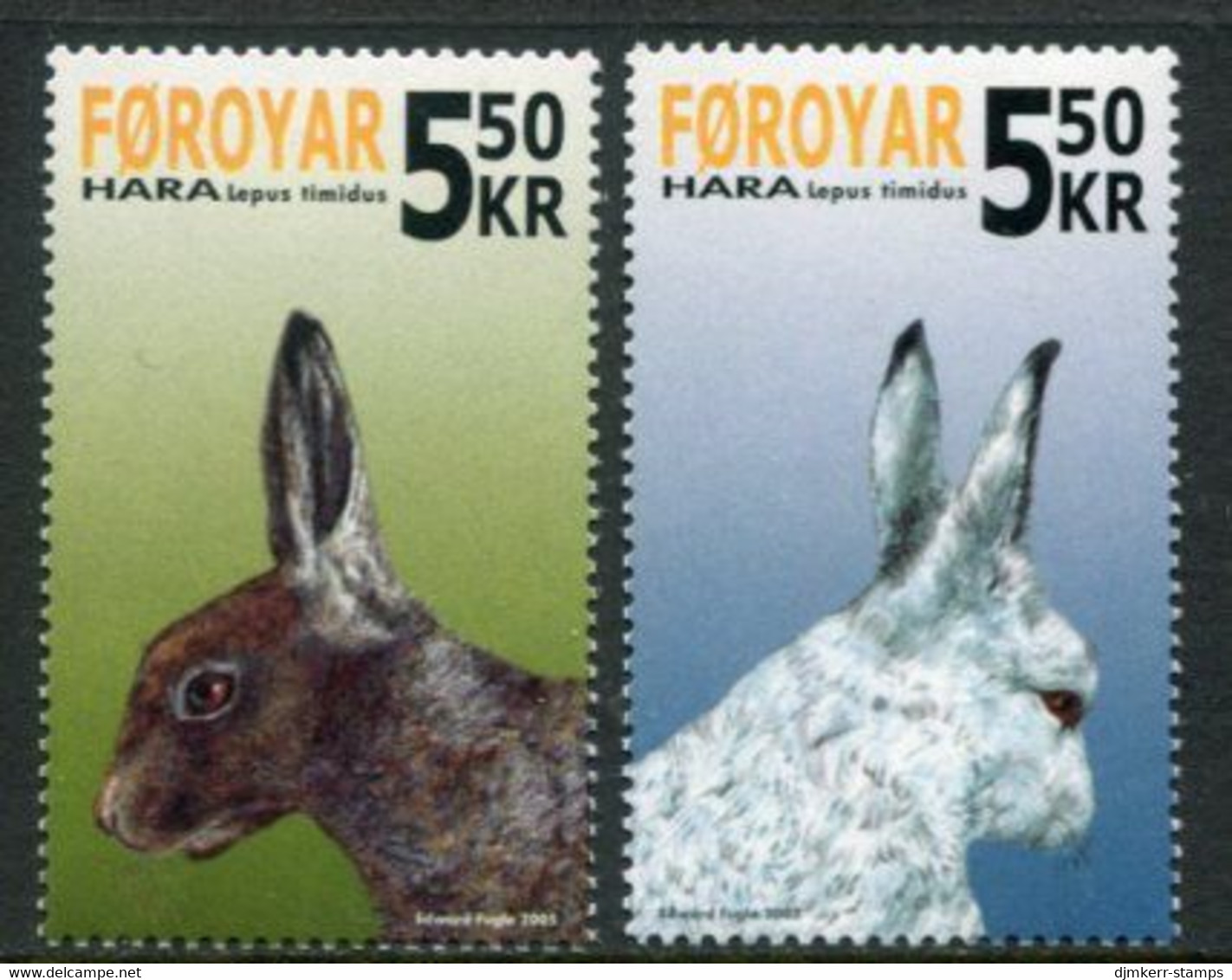 FAEROE ISLANDS 2005 Snow Hares MNH / **.  Michel 526-27 - Islas Faeroes