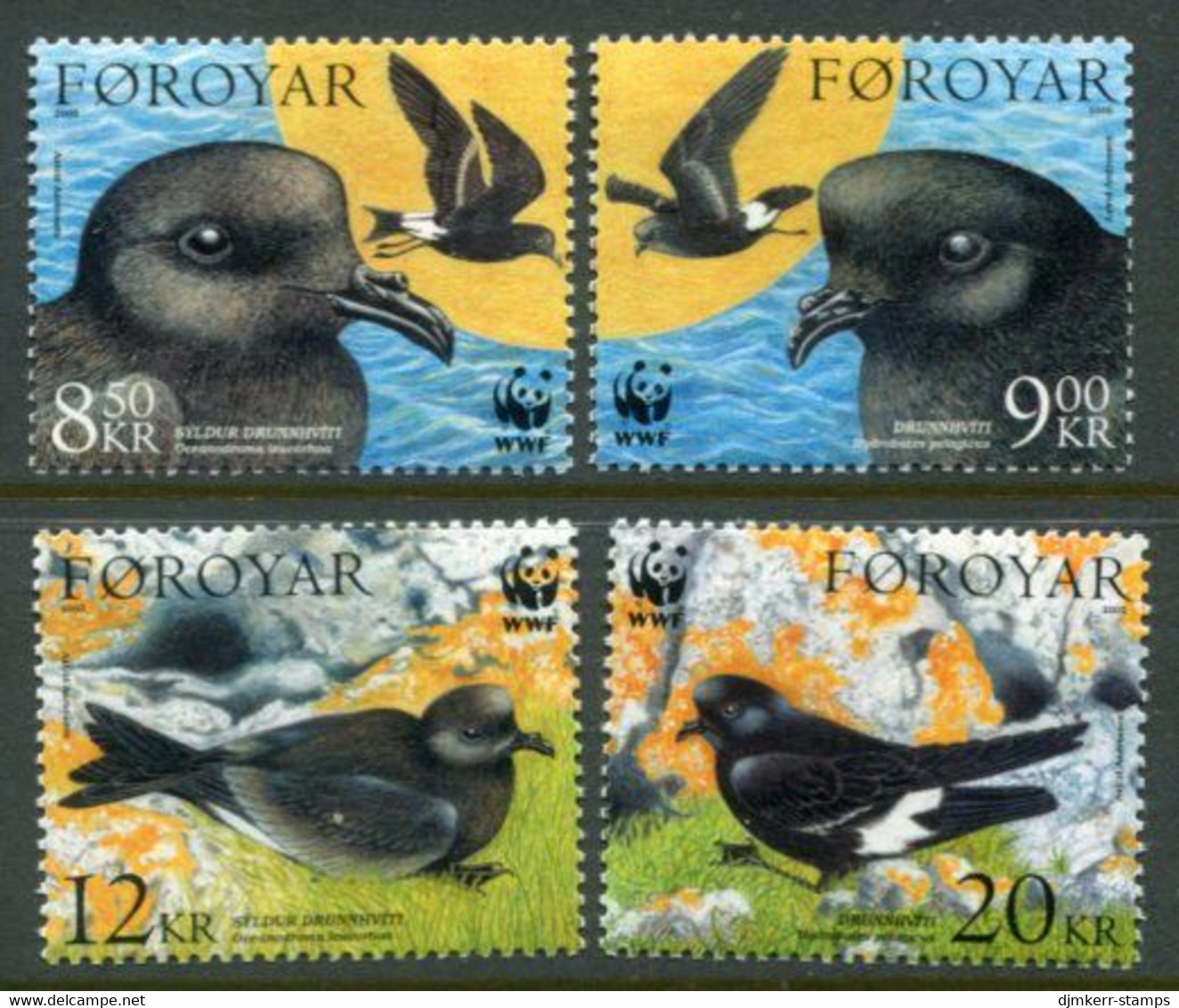 FAEROE ISLANDS 2005 WWF Nature Protection: Storm Petrels MNH / **.  Michel 530-33 - Faeroër