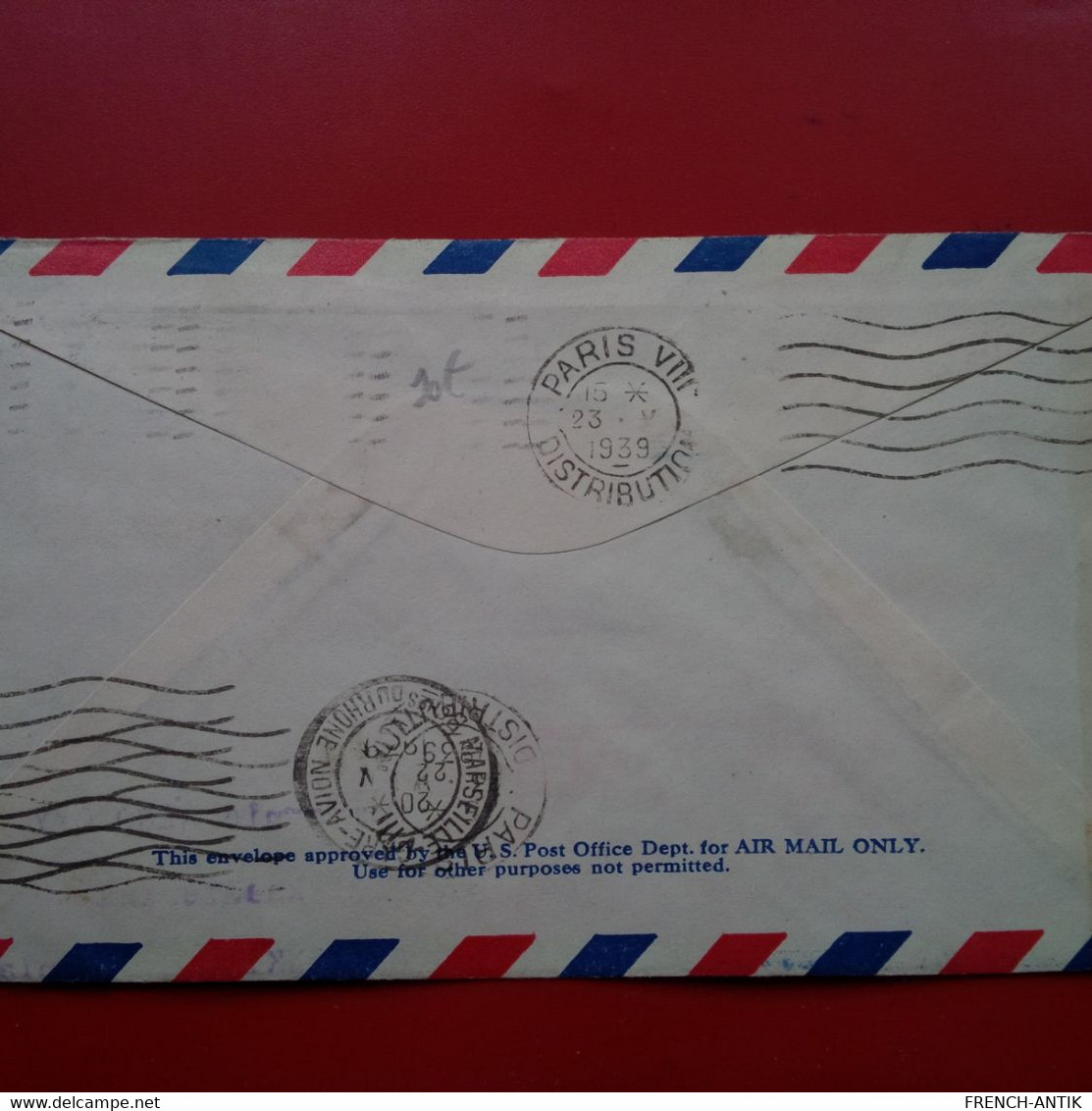 LETTRE FRENCH LINE CIE TRANSATLANTIQUE NEW YORK PARIS 1939 AIR FRANCE - 1927-1959 Cartas & Documentos