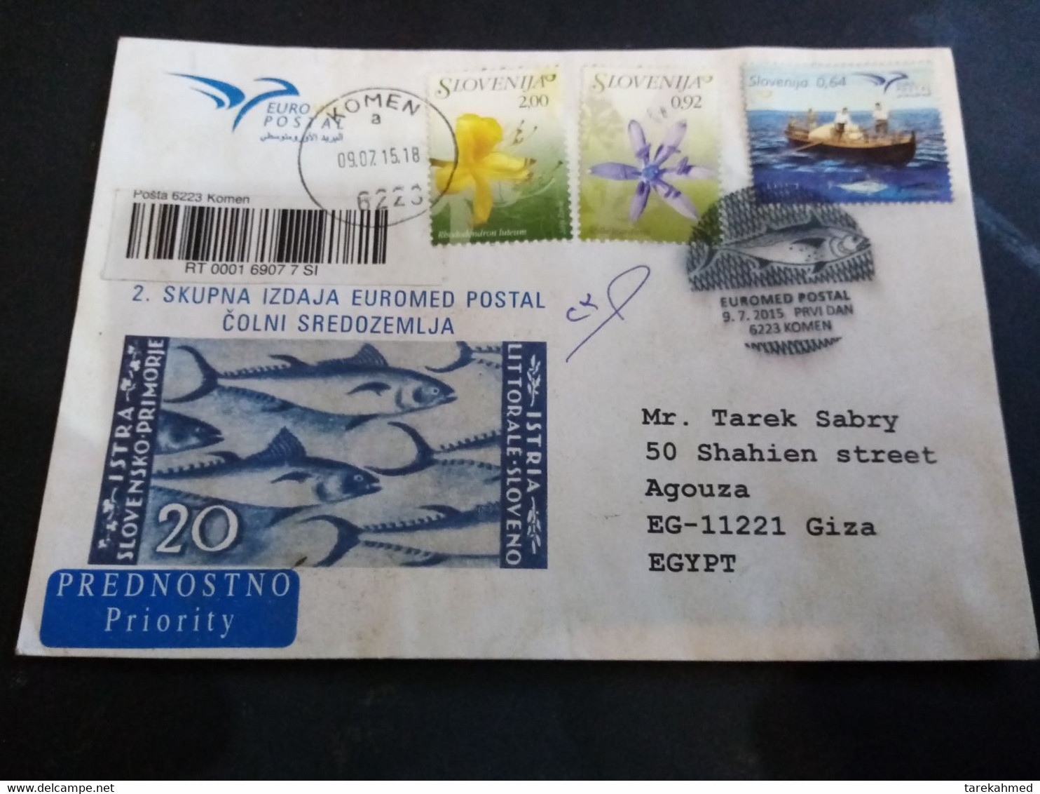 Egypt , Rare Item , A Cover Of EUROMED Sent From Slovenia , Dolab - Storia Postale
