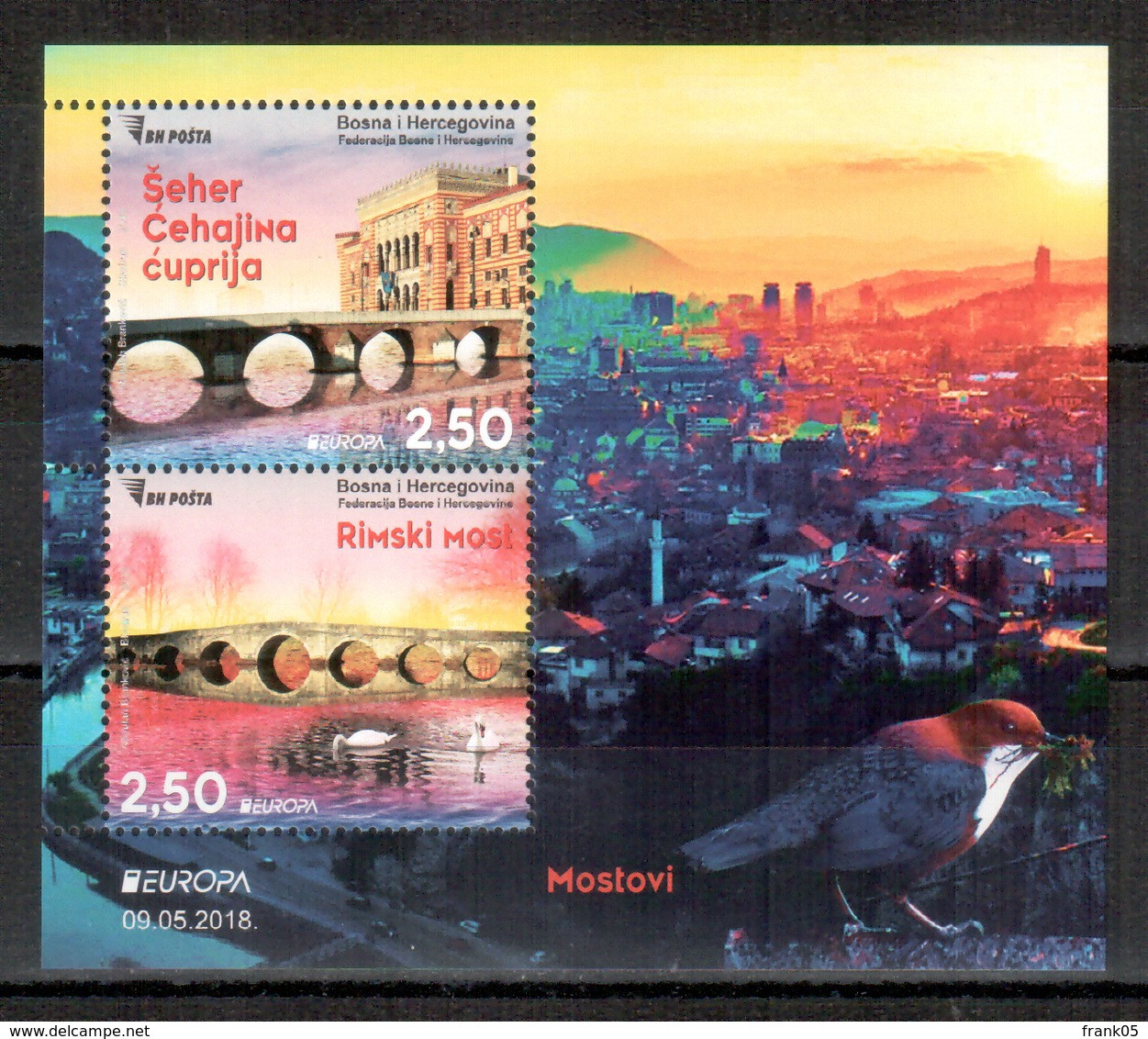 Bosnien-Herzegowina / Bosnia-Herzegowina Sarajevo / Bosnie-Herzégowine 2018 Block/souvenir Sheet EUROPA ** - 2018