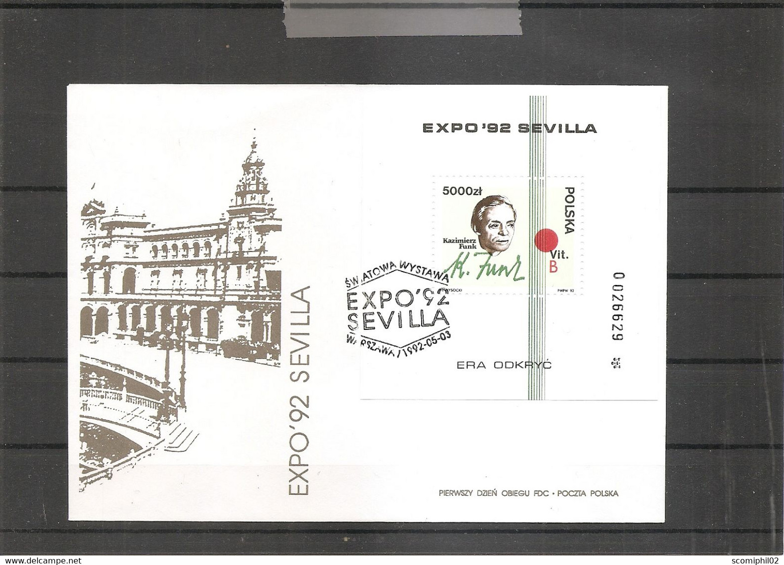 Exposition De Séville -1992 ( FDC De Pologne De 1992 à Voir) - 1992 – Sevilla (España)