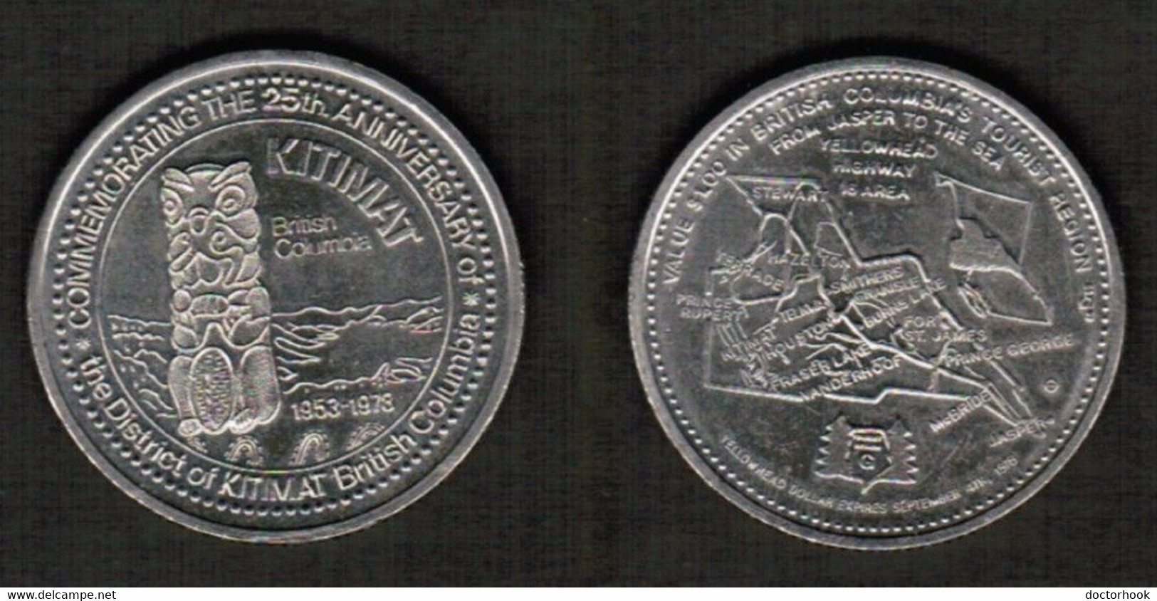 CANADA   1978 YELLOWHEAD TRADE DOLLAR---"KITIMAT"---BRITISH COLUMBIA (T-111) - Monétaires / De Nécessité