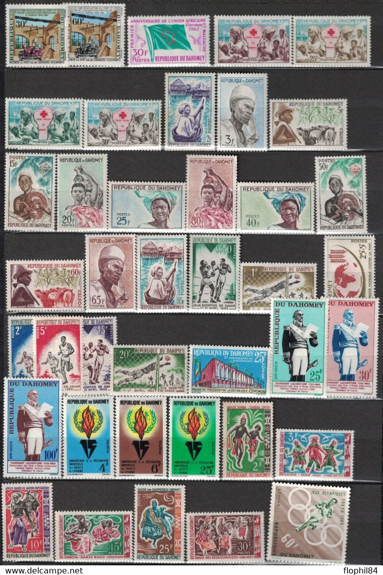 DAHOMEY - BENIN EN 1975 - COLLECTION A COMPLETER - ENTRE 1960 ET 1967 - POSTE AERIENNE - COLIS POSTAUX - TAXE -COTE 340€ - Bénin – Dahomey (1960-...)