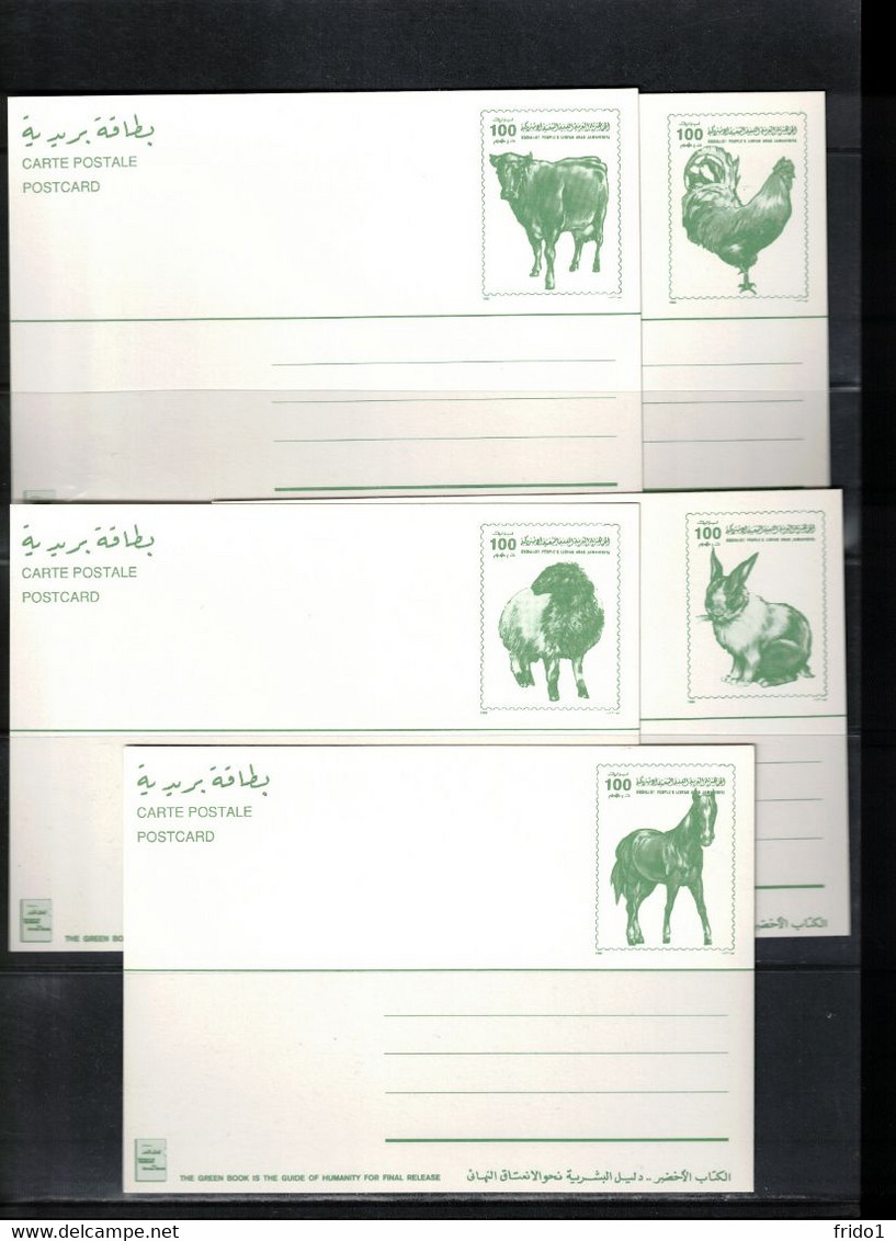 Libya Set Of 5 Postal Stationery Postcards MNH Farm Animas - Libya