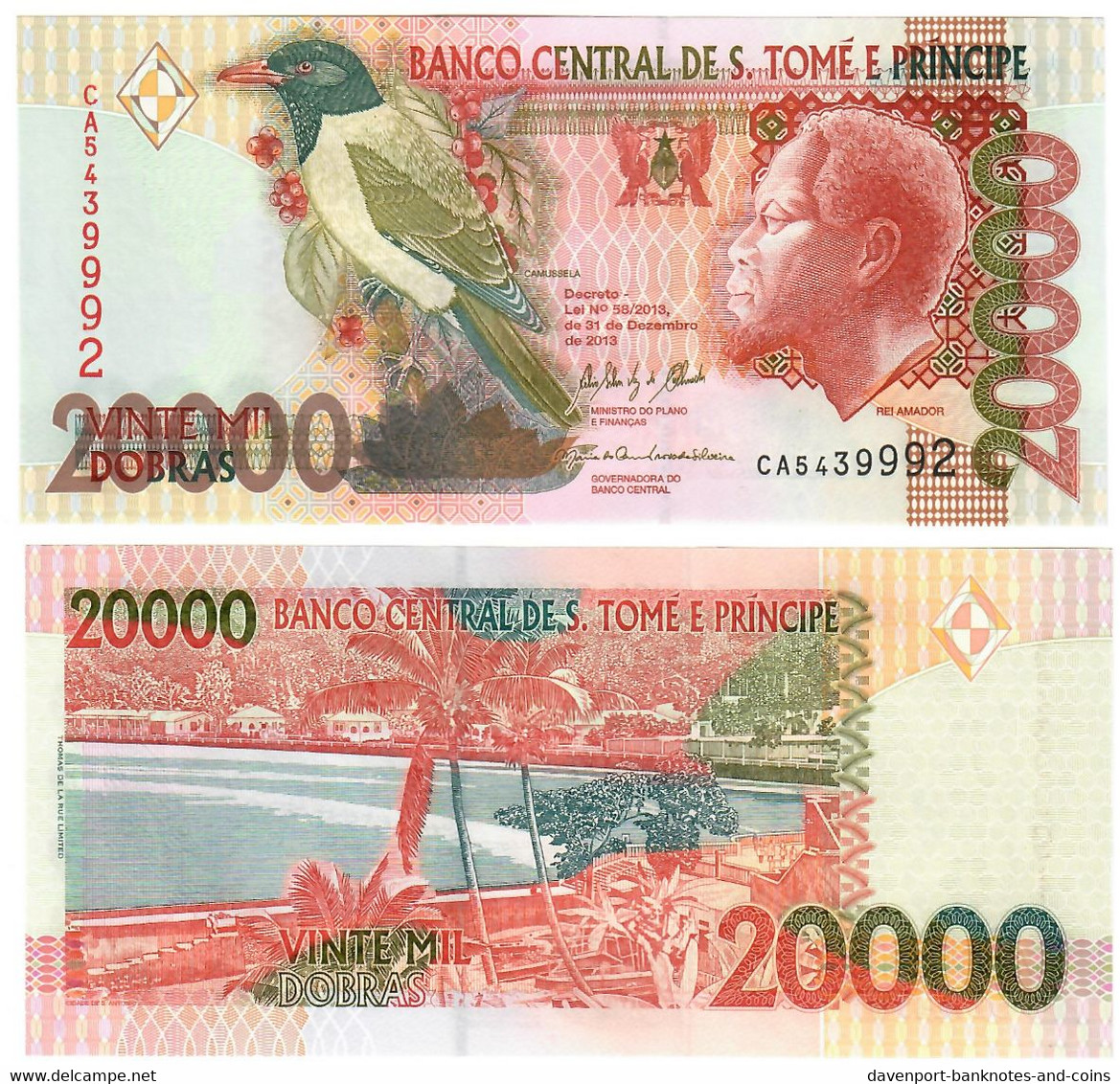 St Thomas & Prince Sao Tome E Principe 20000 Dobras 2013 UNC - San Tomé Y Príncipe