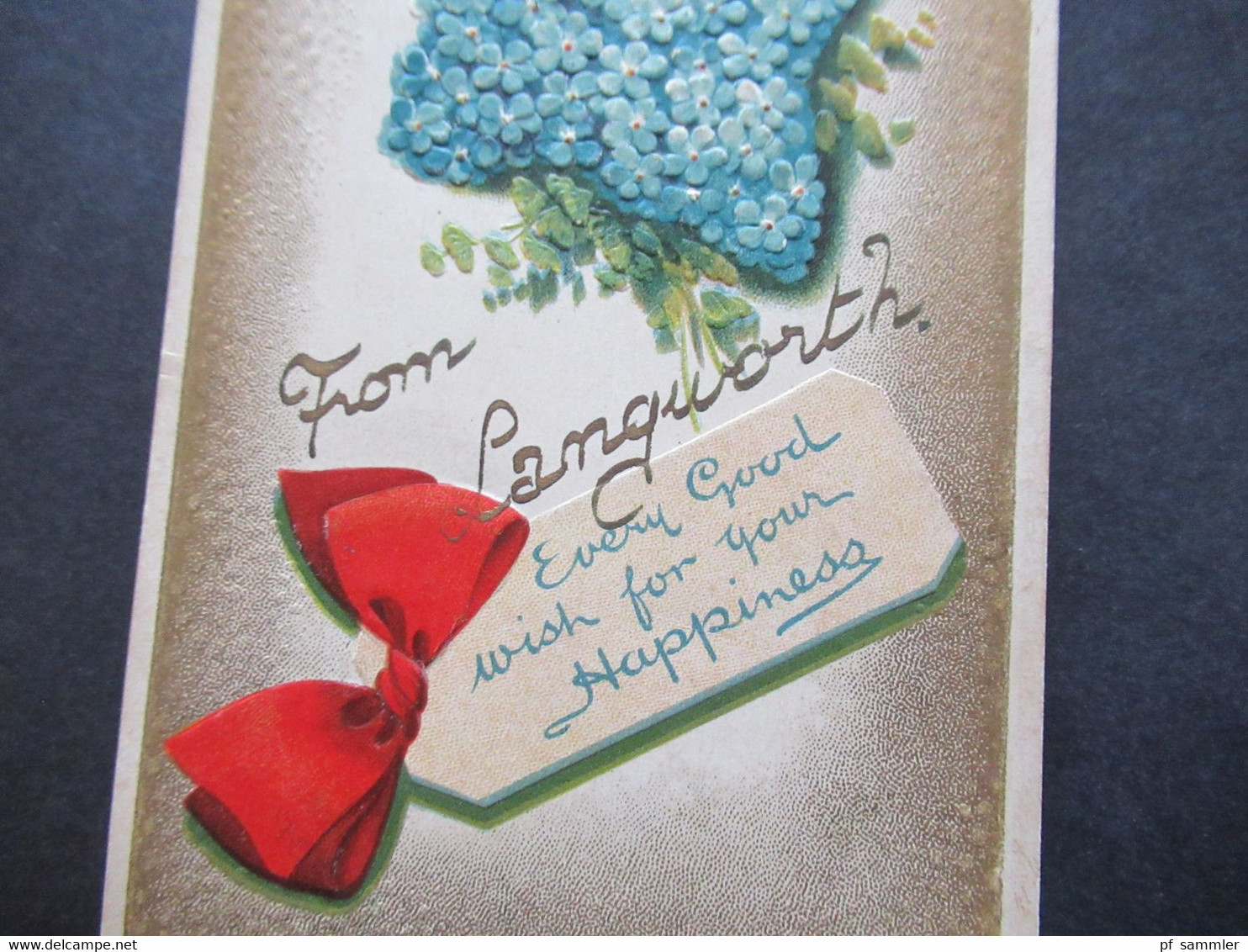 PK GB Ca. 1930er Jahre Künstler AK Greetings From Langworth Every Good Wish For Your Happiness B.B. London Series - Anniversaire