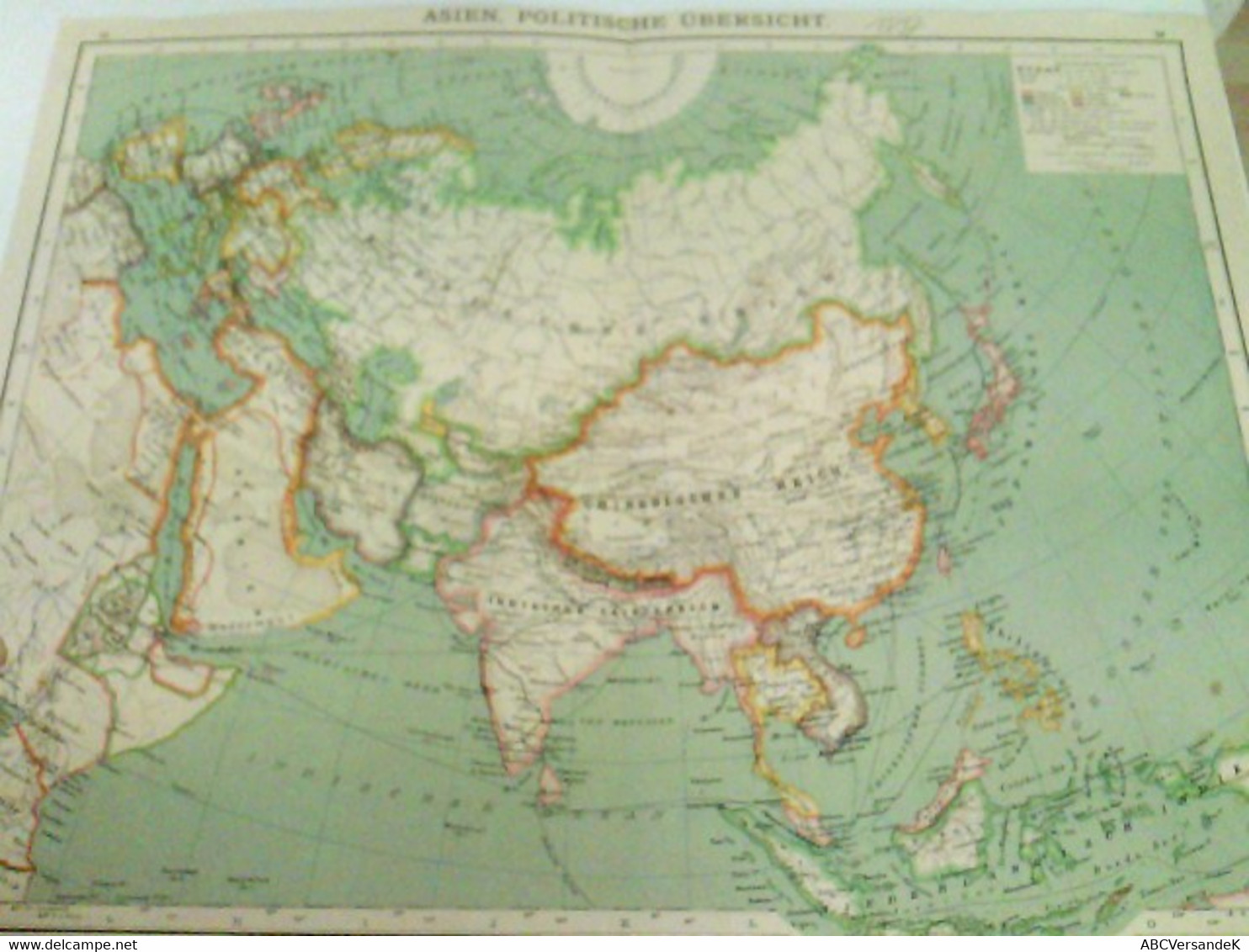 Farblithografie Asien, Politische Übersicht, Maßstab 1 : 35.000.000 - Asie & Proche Orient