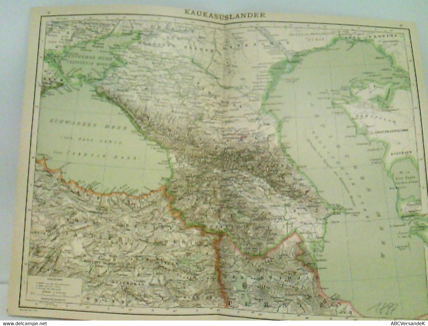 Farblithografie Kaukasusländer, Maßstab 1 : 4.000.000 - Asia & Near-East