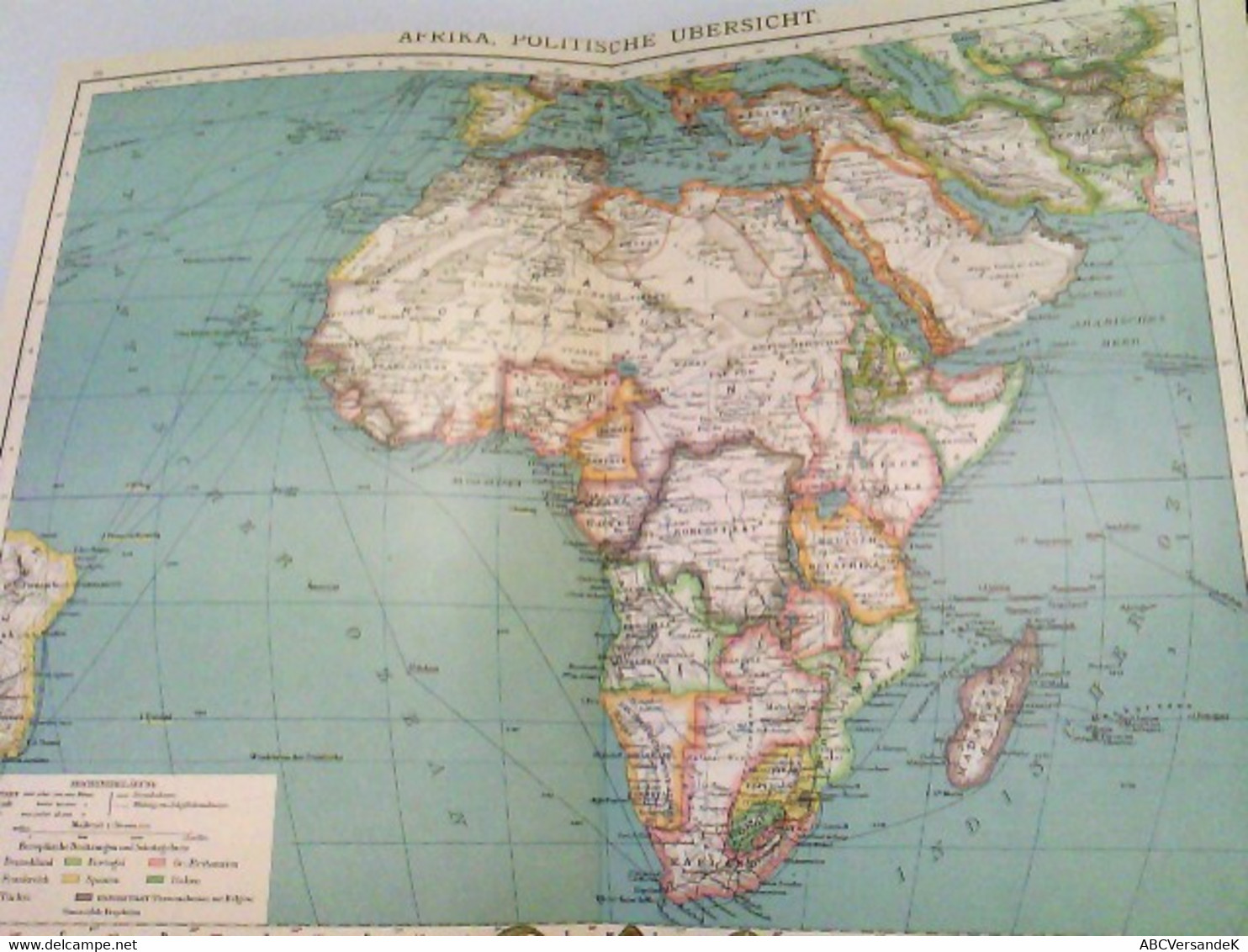 Farblithografie Afrika, Politische Übersicht, Maßstab 1 : 30.000.000 - Afrique