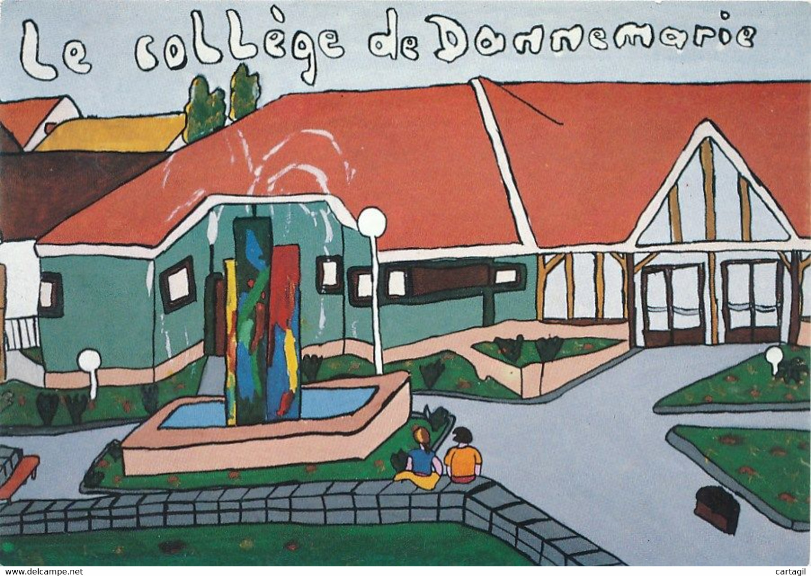 CPM GF (Belles Illustrations) 13917 68-Dannemarie -Le Collège D'après Dessin D'élève -Envoi Gratuit - Dannemarie
