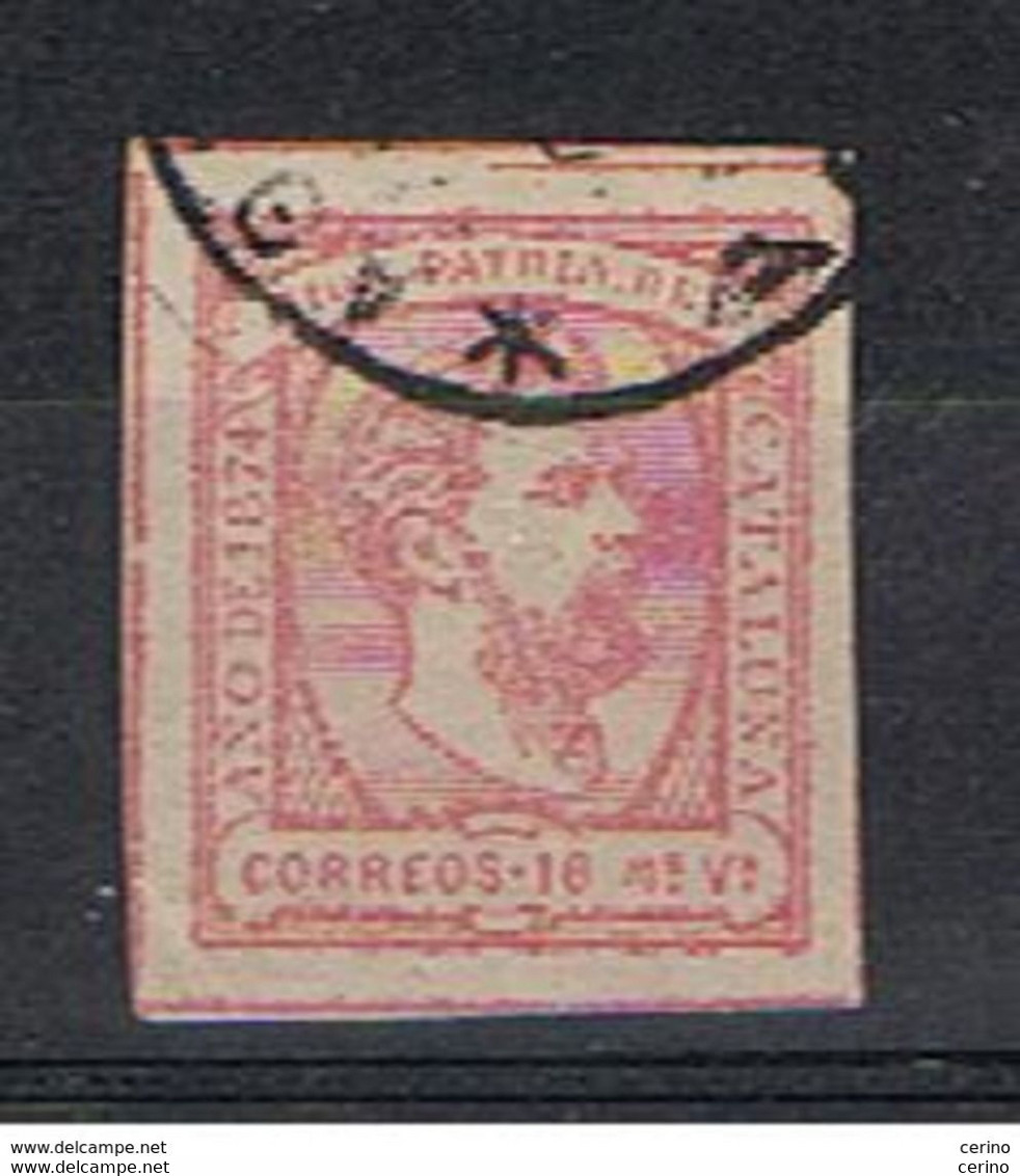 CATALOGNA:  1874  COMUNITA'  AUTONOMA  -  16 Ma. ROSA  US. -  YV/TELL. 5 - Oblitérés