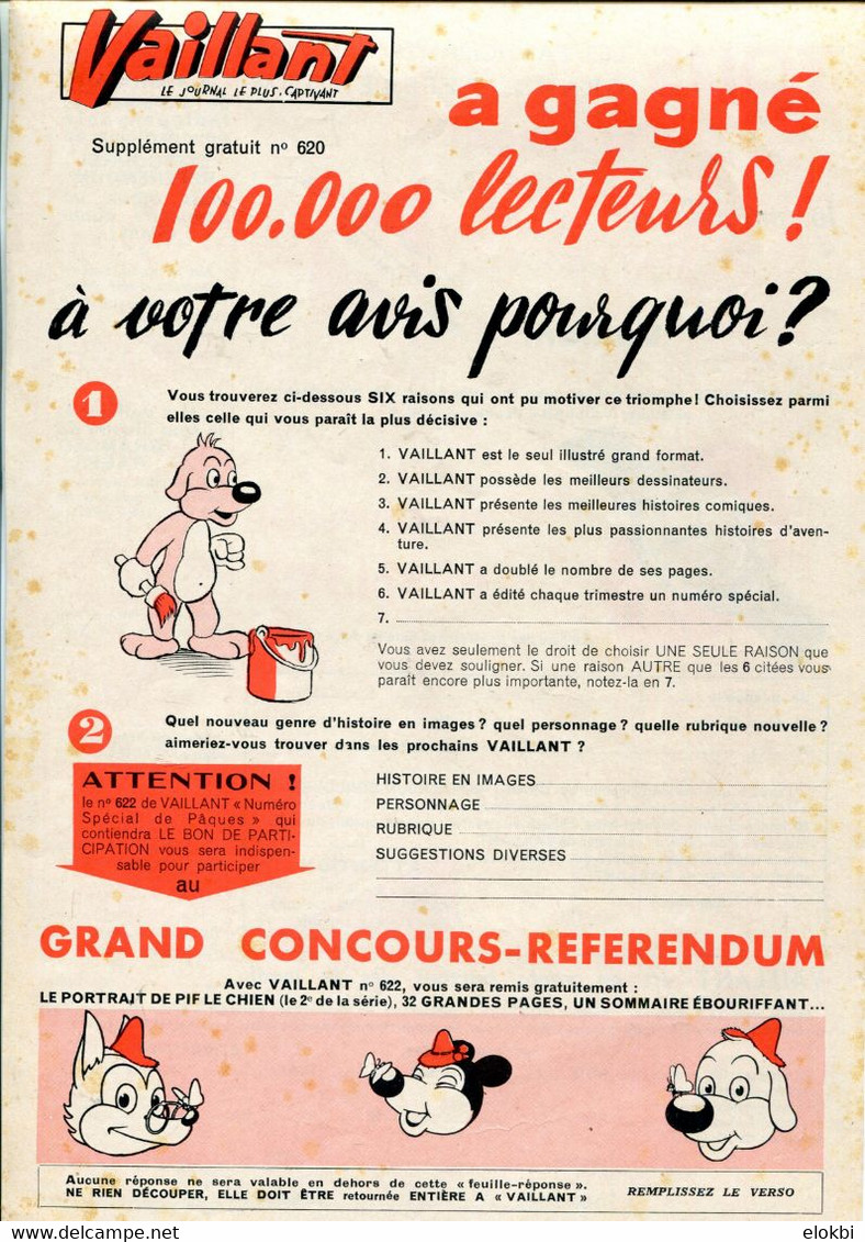 Supplément à Vaillant N°620 Pour Le Référendum De Vaillant N°622 - Vaillant