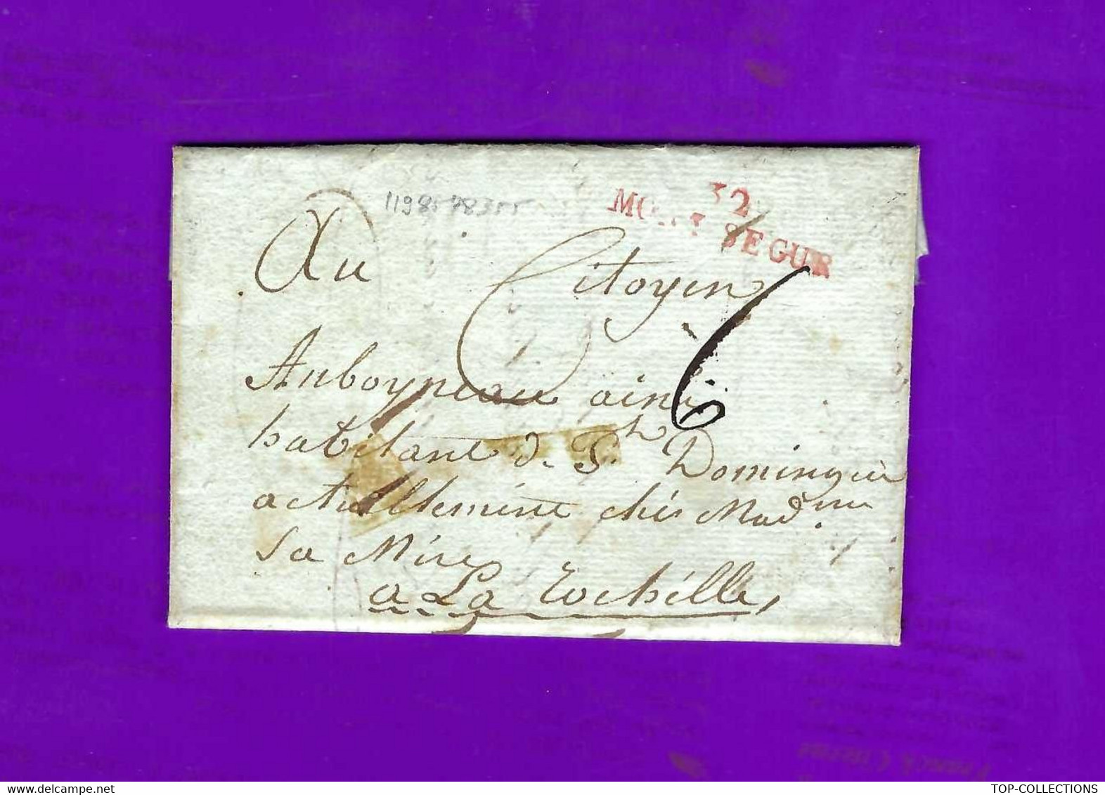 EMEUTES  à St Domingue Haiti COLONS TRAITE NEGRIERE ESCLAVAGE  1793 LETTRE par Dupeyrou colon à St Domingue