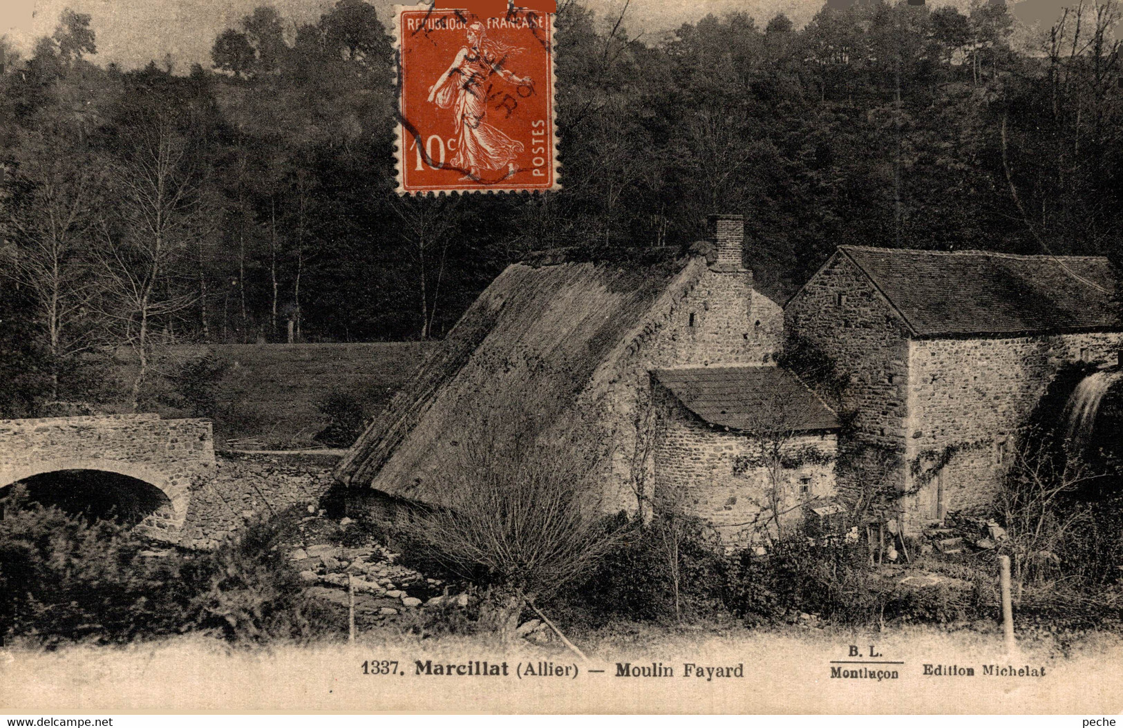 N°89761 -cpa Marcillat -moulin Fayard- - Water Mills