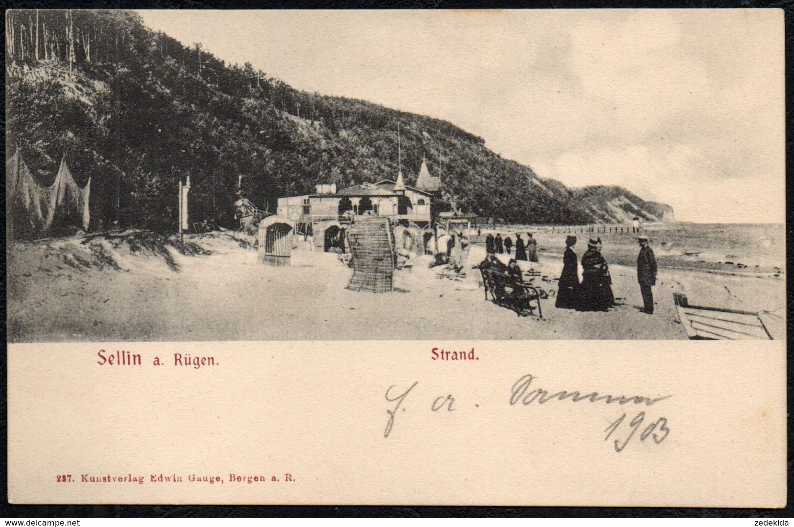 F5633 - TOP Sellin Rügen - Strand Seebrücke Landungsbrücke Seesteg - Verlag Edwin Gauge Bergen - Sellin