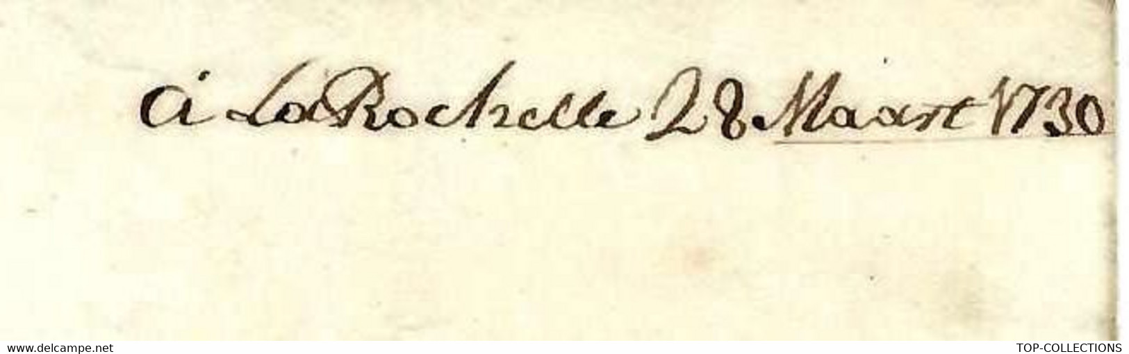 1730  La Rochelle  =>Middelburgse Commercie Compagnie (MCC) Compagnie De Commerce De MIDDELBOURG Zélande Pays Bas - Historische Dokumente