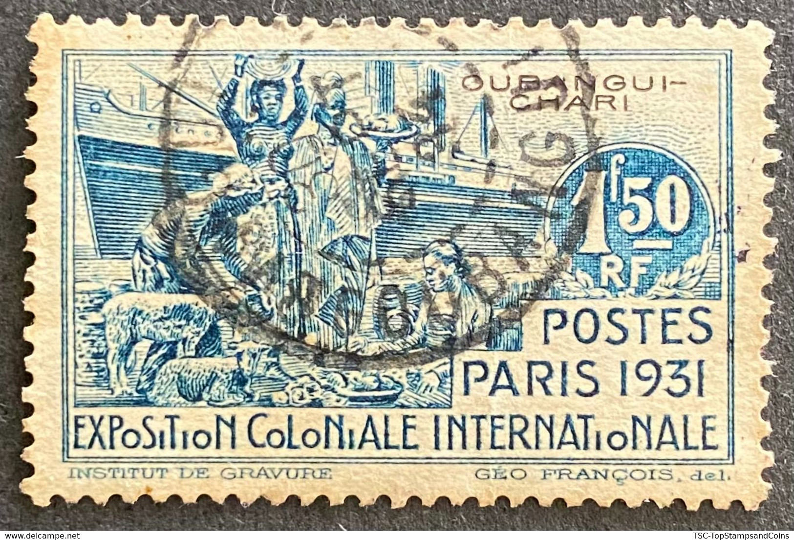 FRAOUB087U2 - Exposition Coloniale Internationale - 1.50 F Used Stamp - Oubangui-Chari - 1931 - Gebraucht