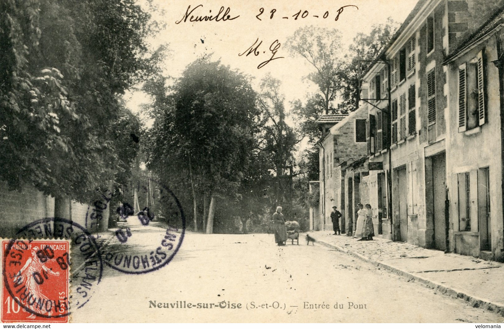 S6939 Cpa 95 Neuville Sur Oise - Entrée Du Pont - Neuville-sur-Oise