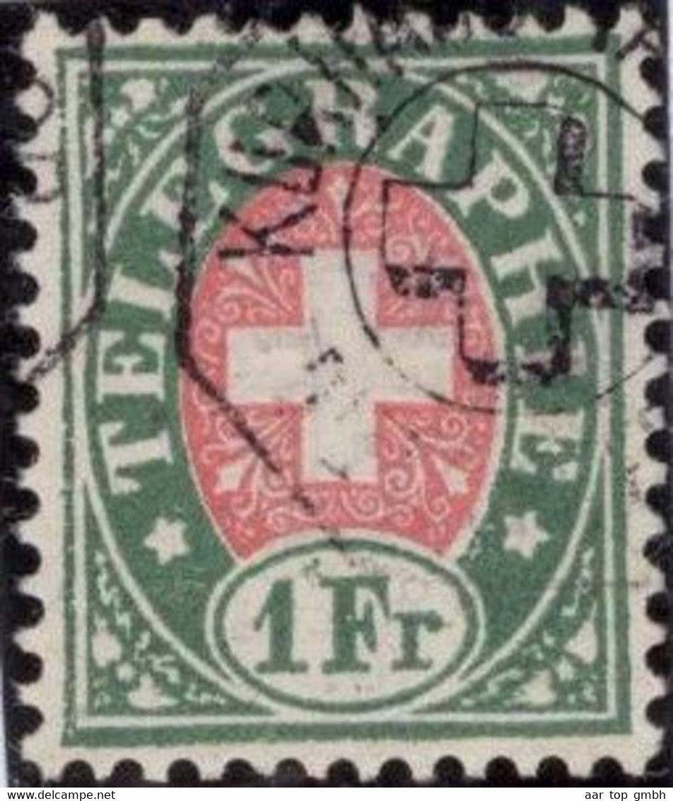 Heimat GR KURHAUS TARASP ~1885  Teletgraphen-Stempel Auf 1Fr. Telegraphen-Marke Zu#17 - Telegraafzegels