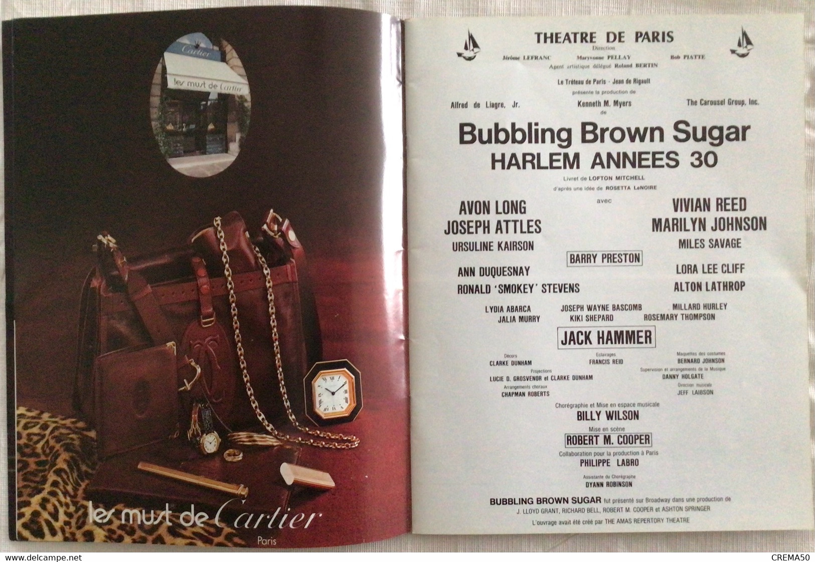 Rare Programme, Harlem Année 30 . Bubblng Brown Sugar .1978