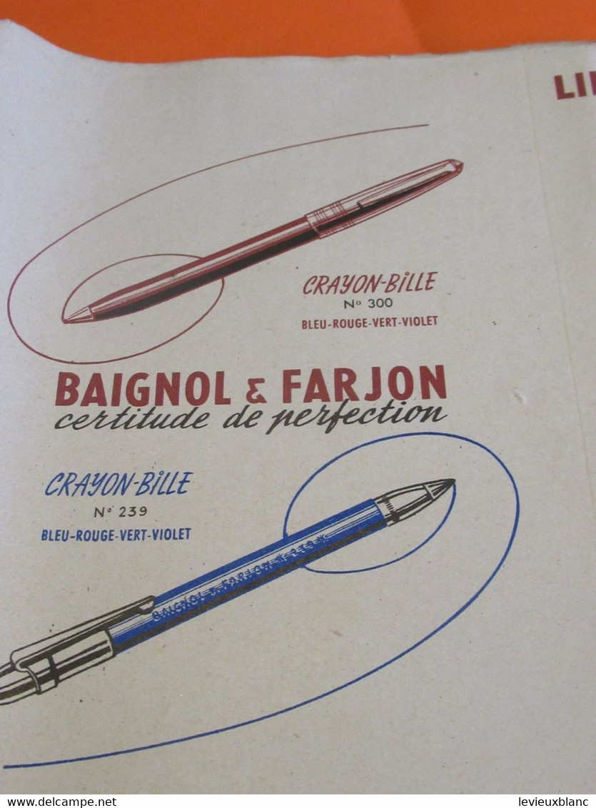 Protège-Livre/BAIGNOL & FARJON/ Certitude De Perfection /Crayon-Bille/Onyx/Librairie HACHETTE/Vers 1950           CAH316 - Book Covers