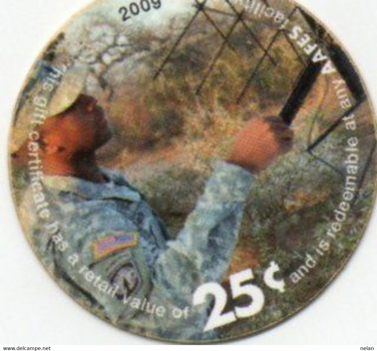 Stati Uniti D'America - 25 Cents - 2009  -Military Payment AAFES Certificates Series 13th Issue -Wor:P-M516 - Plastic - Serie 701