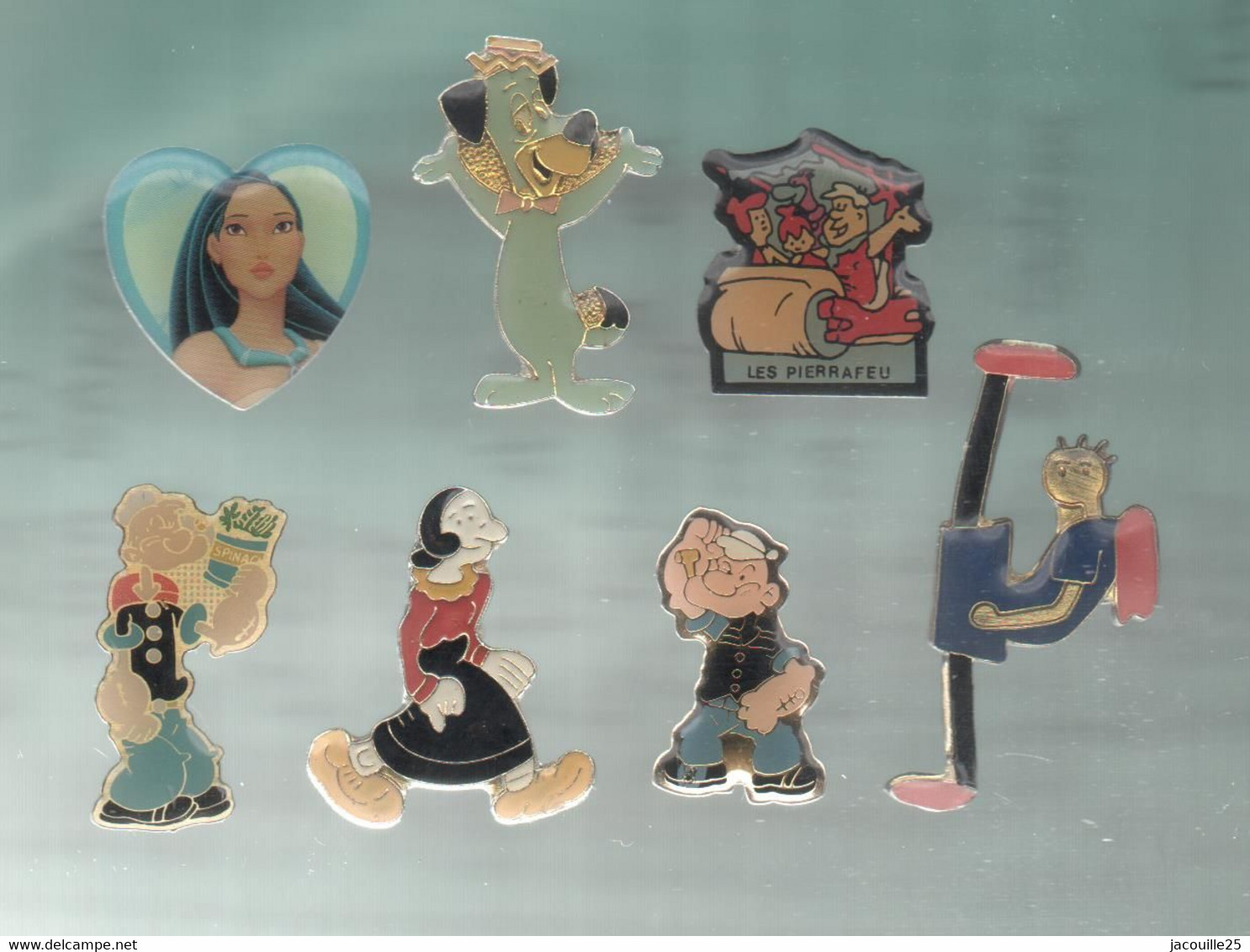 PINS PIN'S  DISNEY 1170 PIERRAFEU POCAHONTAS POPEYE   LOT 7 PINS - Disney