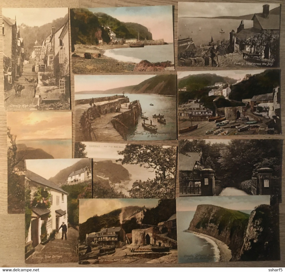 CLOVELLY 11 Postcards From Around 1908 Street And Beach Views - Clovelly