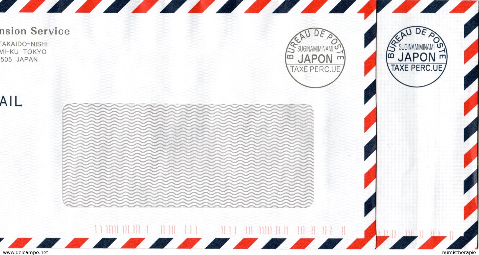 Japon : 2 Enveloppes Avec Timbres Mécaniques Des Bureaux De Poste - Sobres