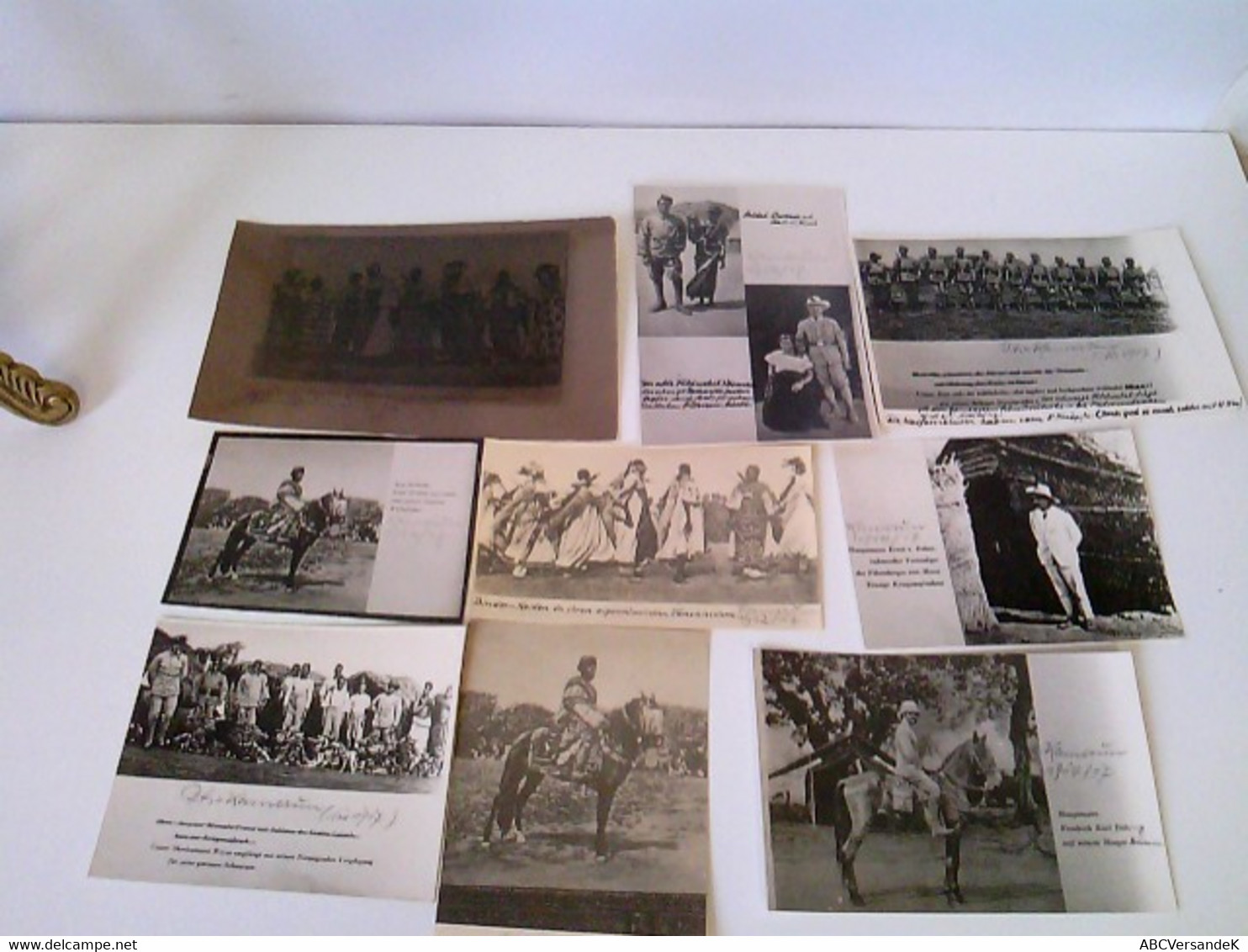 9 Fotos Konvolut: Kamerun 1914 - 1917. Wohl Abfotografiert In Alter Zeit Von Den Originalen Fotos. Handschrift - Policía & Militar