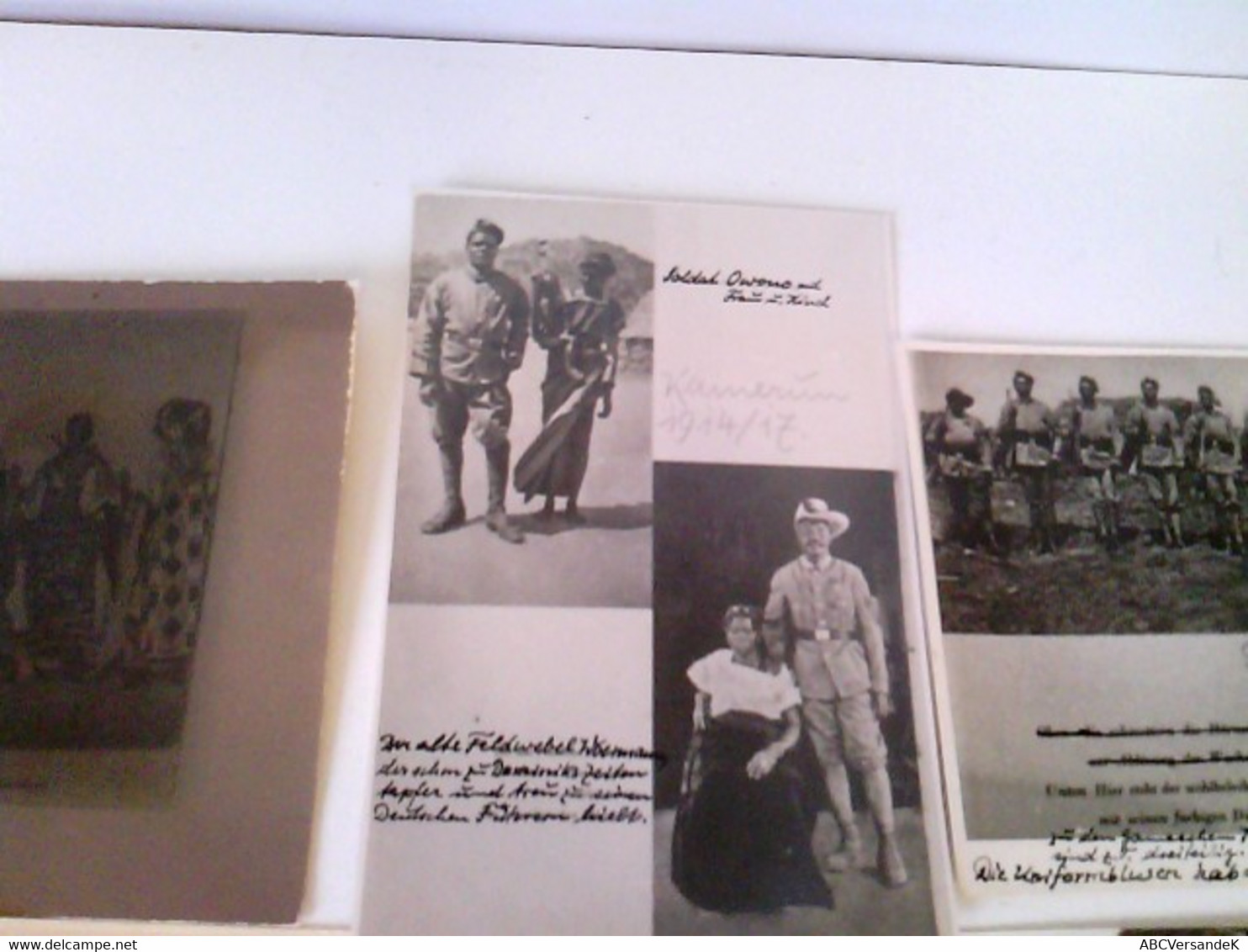 9 Fotos Konvolut: Kamerun 1914 - 1917. Wohl Abfotografiert In Alter Zeit Von Den Originalen Fotos. Handschrift - Policía & Militar