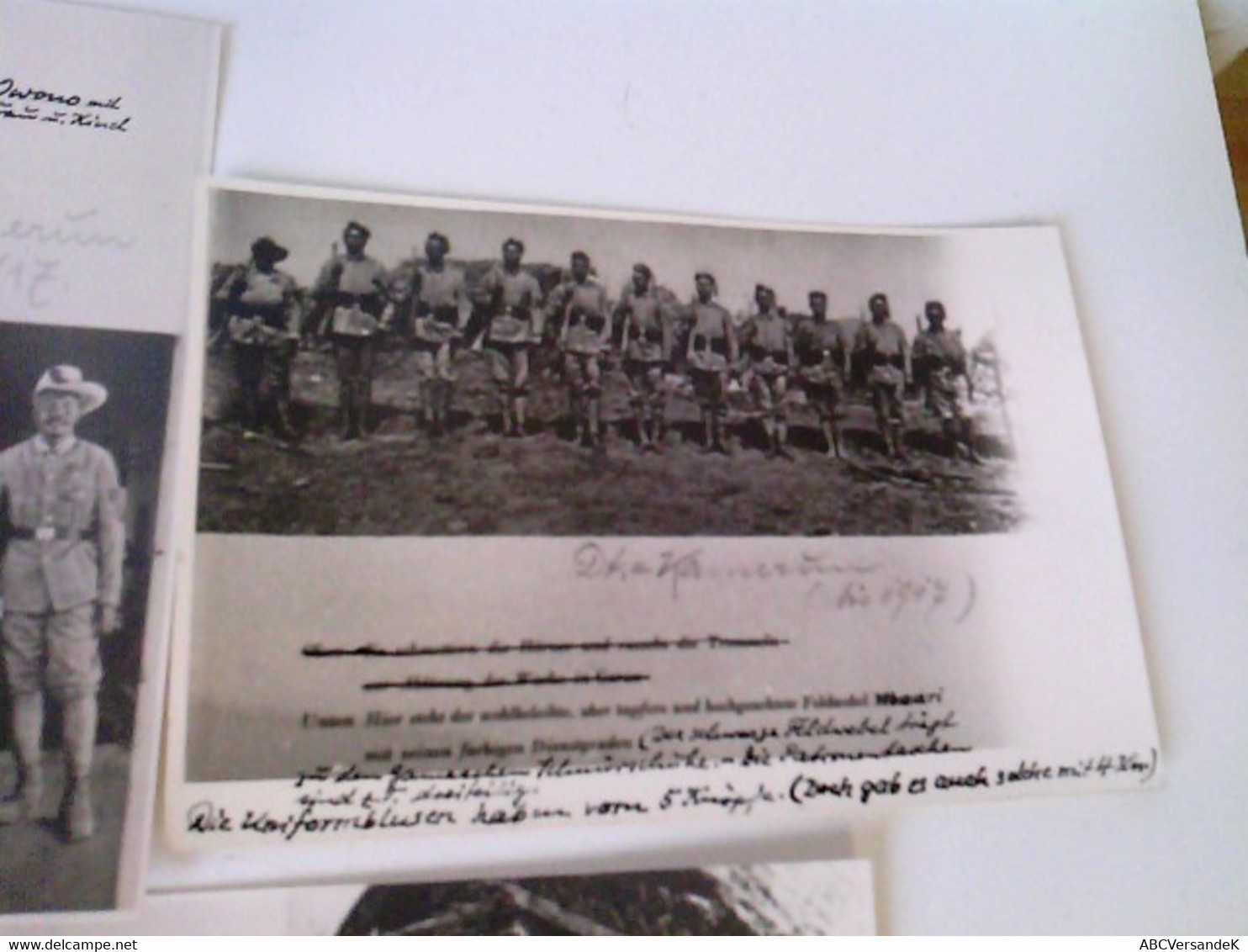 9 Fotos Konvolut: Kamerun 1914 - 1917. Wohl Abfotografiert In Alter Zeit Von Den Originalen Fotos. Handschrift - Policía & Militar