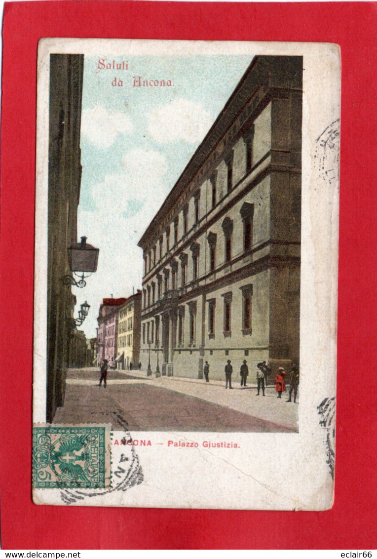 Ancona-Palazzo Giustizia-CPA   SALULI  Du ANCONA CARTE ANNEE 1904 PRECURSEUR - Ancona