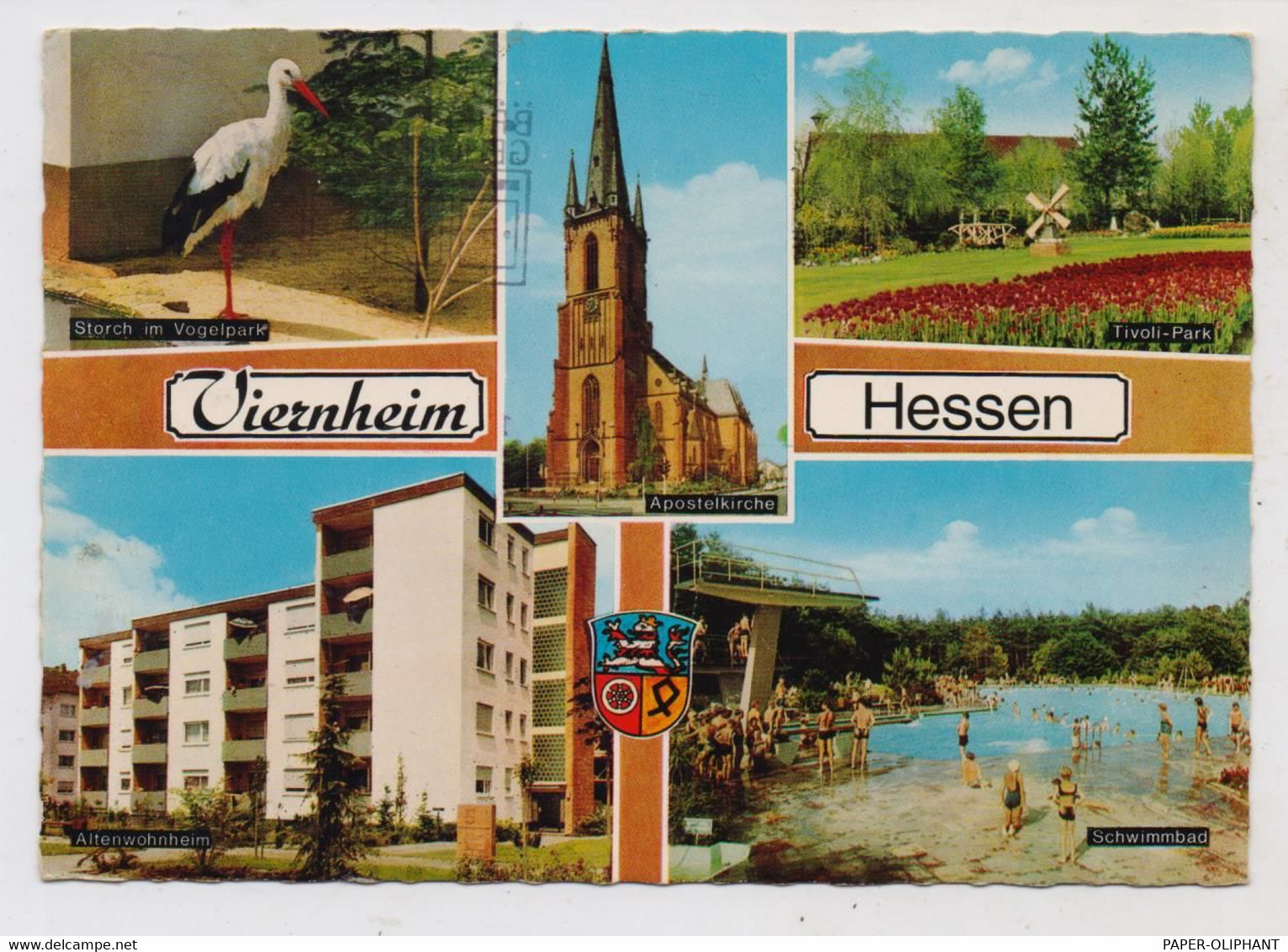 6806 VIERNHEIM, Vogelpark, Schwimmbad, Apostelkirche, Altenwohnheim, Tivoli-Park - Viernheim