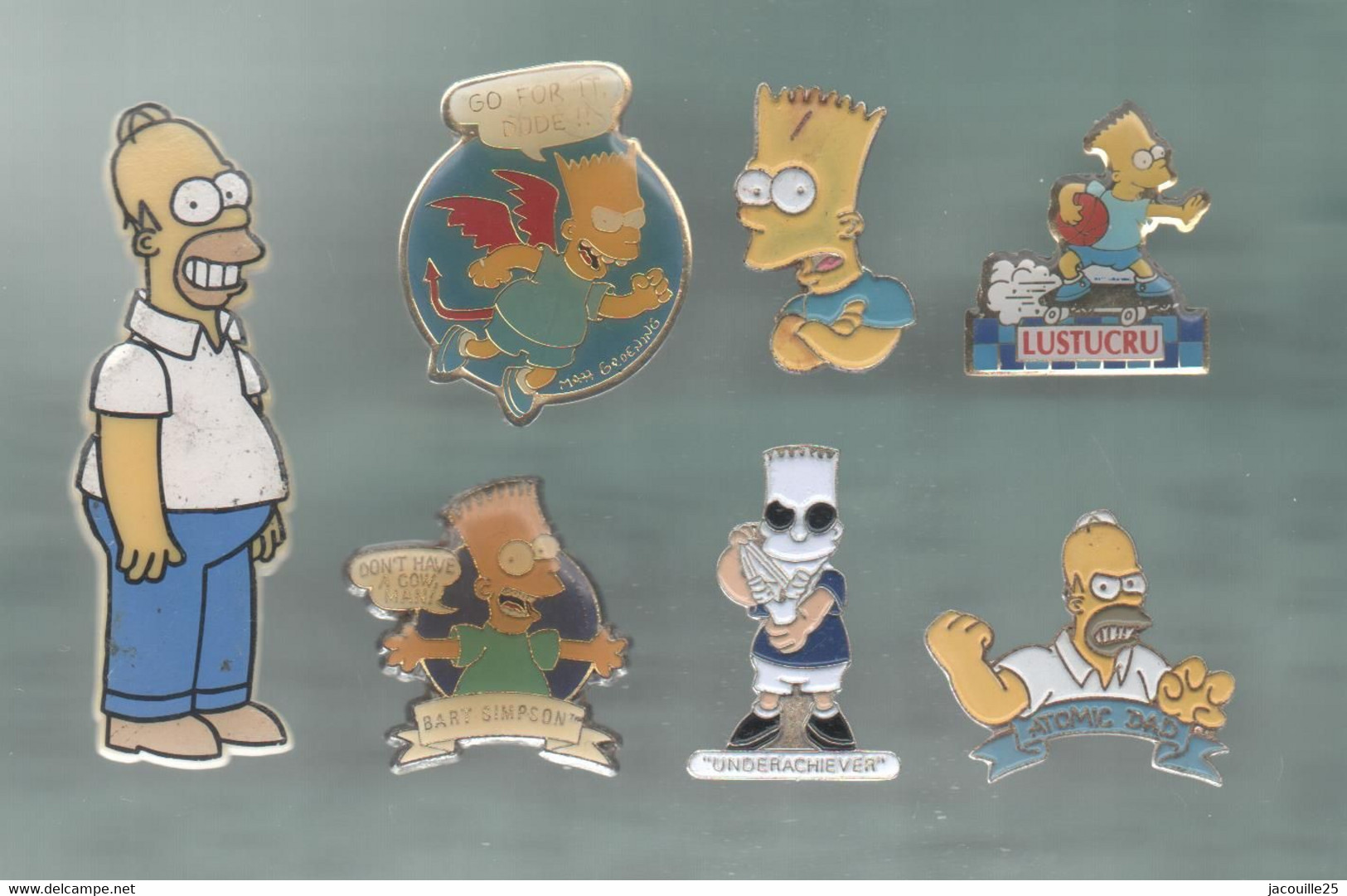 PINS PIN'S DISNEY 1178 SIMPSON DAD ATOMIC LUSTUCRU BART SKATE BASKET LOT 7 PINS - Disney