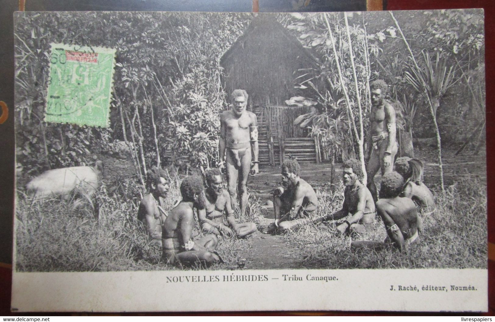 Nouvelles Hebrides  Tribu Canaque Vanuatu Cpa Timbrée 1909 Caledonie - Vanuatu