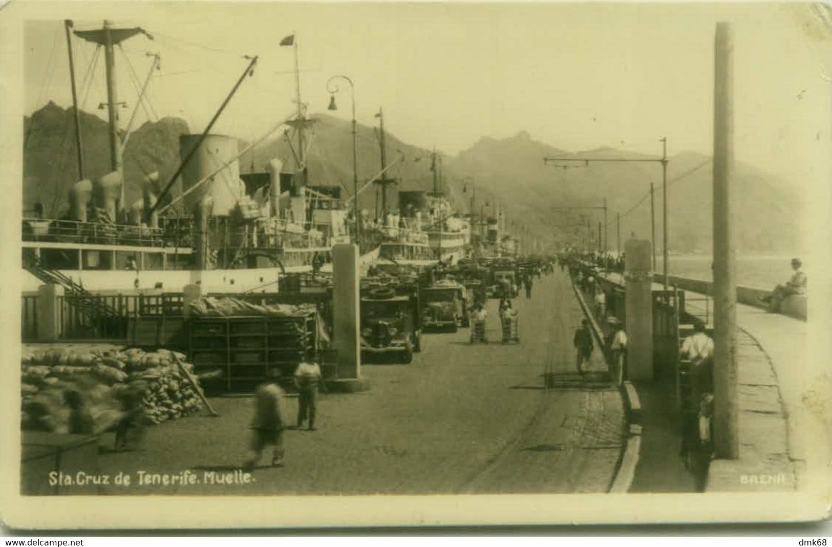 SPAIN - STA. CRUIZ DE TENERIFE - MUELLE - PHOTO BAENA - RPPC POSTCARD 1940s (12228) - Tenerife