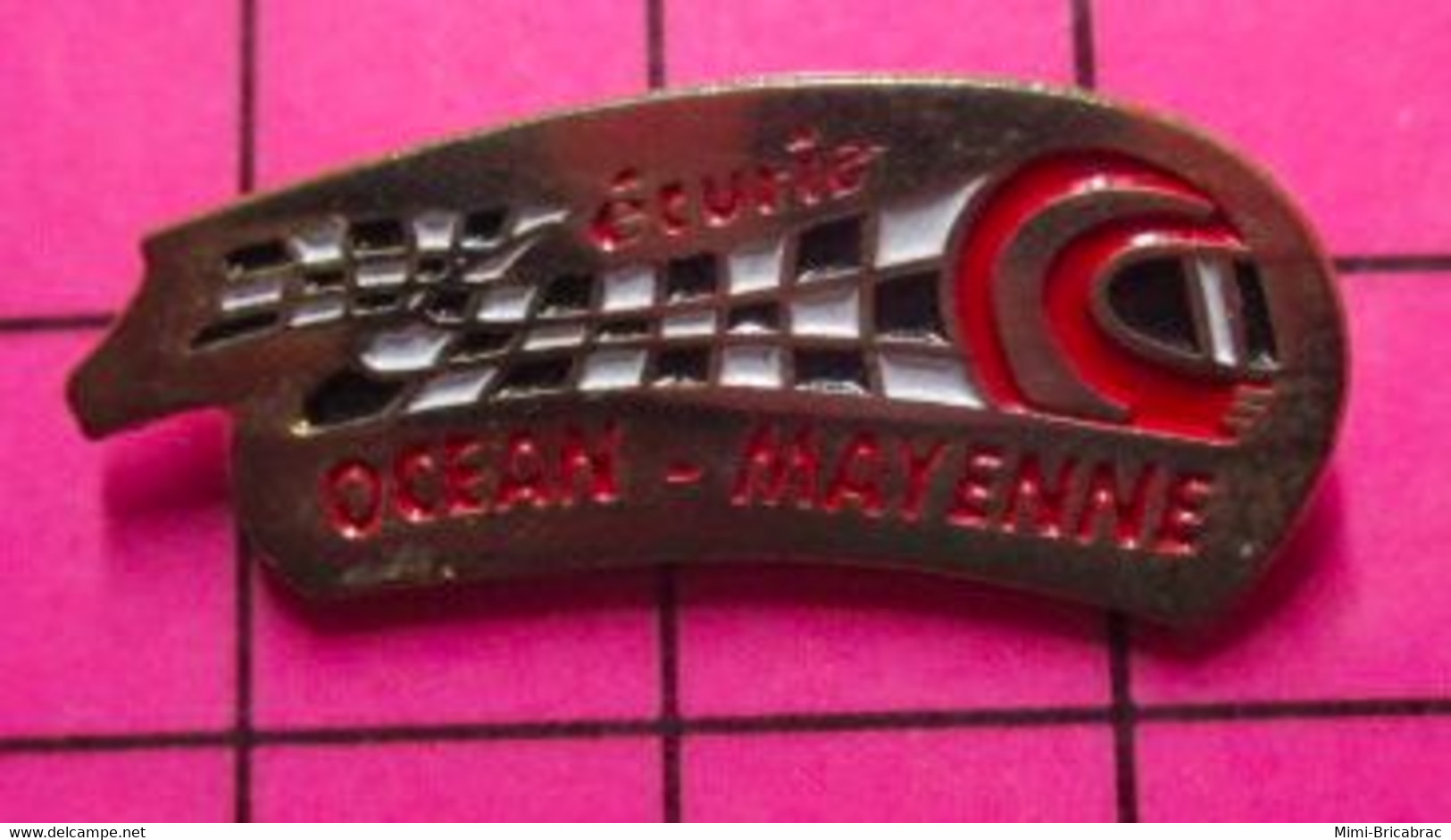 822 Pin's Pins / Beau Et Rare / THEME SPORTS / ECURIE OCEAN MAYENNE COURSE AUTO RALLYE - Car Racing - F1