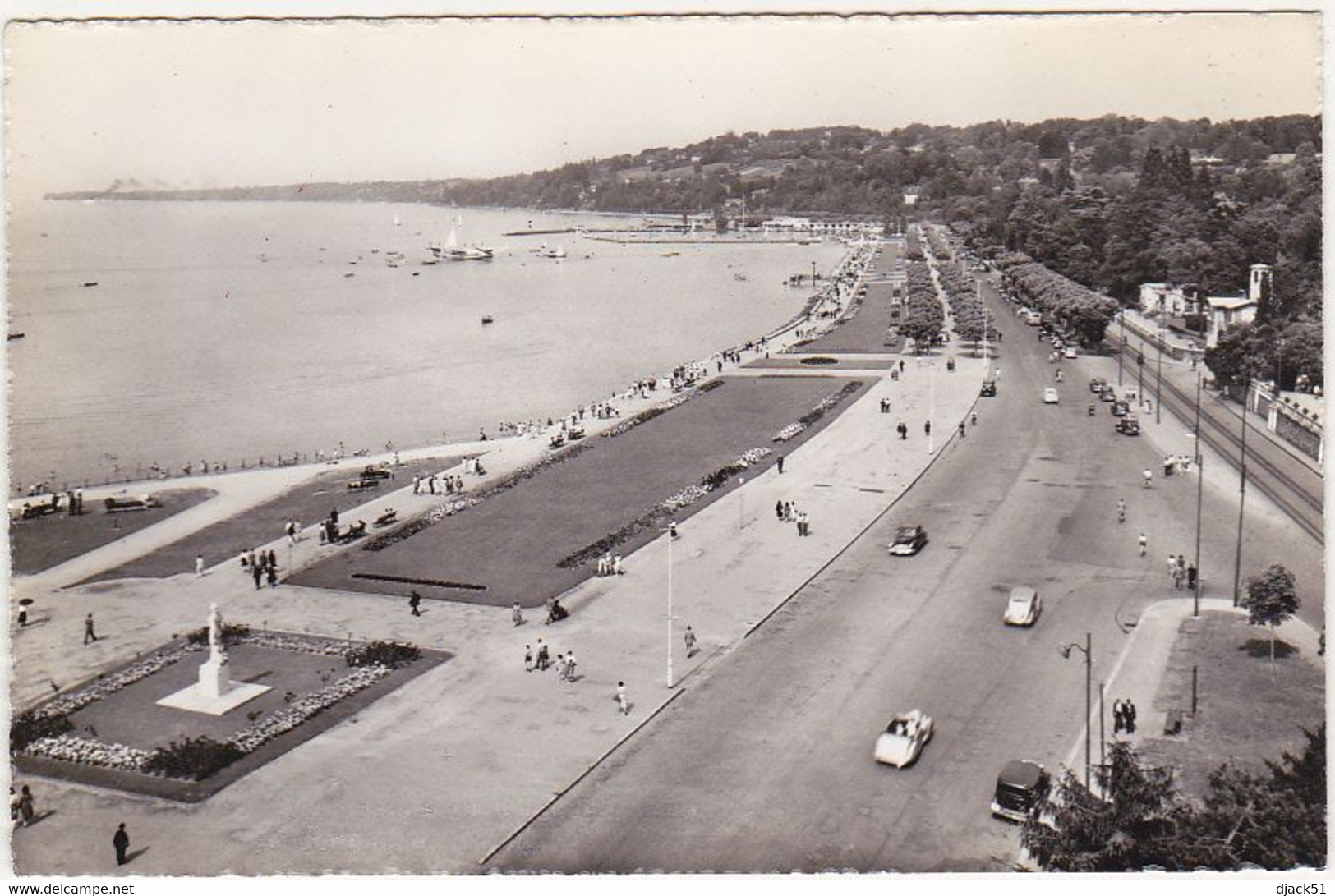 Suisse / Genève - Promenade Du Quai Des Eaux-vives Et Coteau De Cologny / Années 50 / Voitures - Cologny