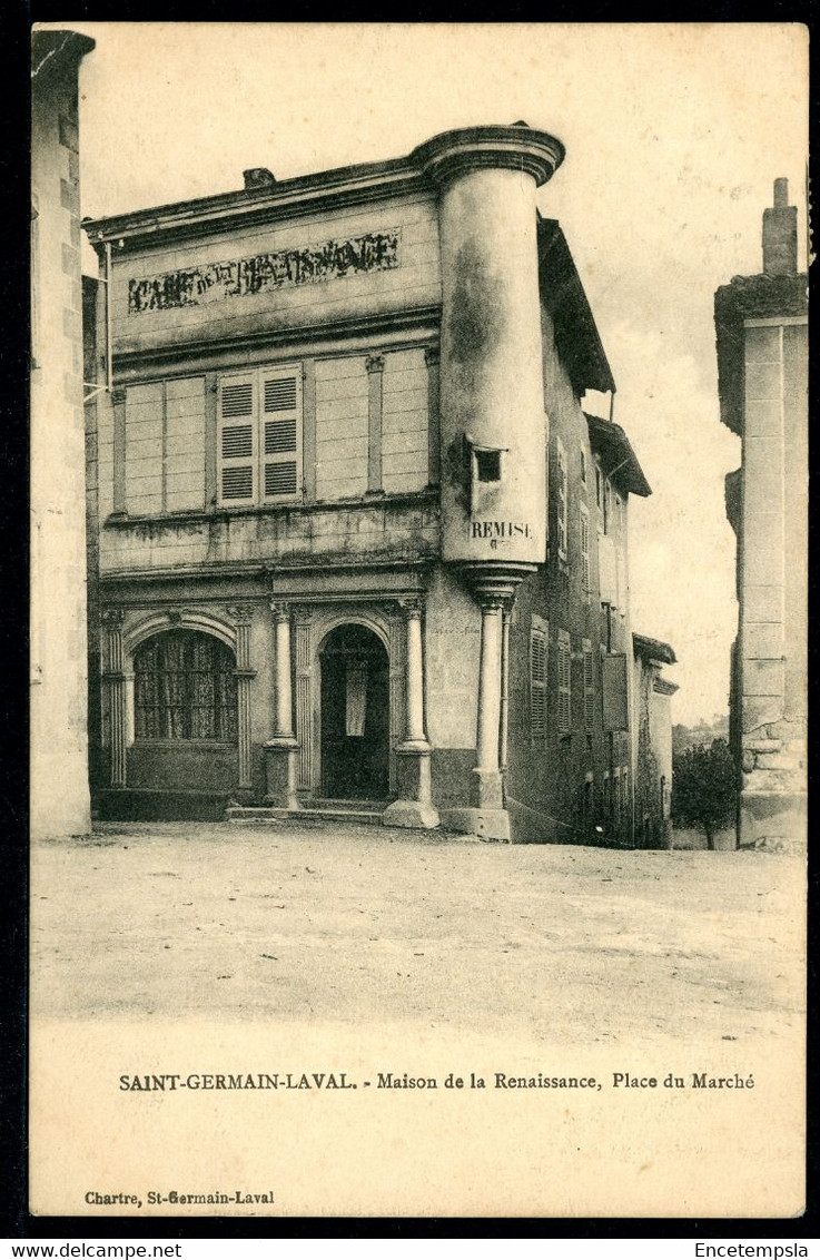 CPA - Carte Postale - France - Saint Germain Laval - Maison De La Renaissance - Place Du Marché - 1913 (CP19530) - Saint Germain Laval