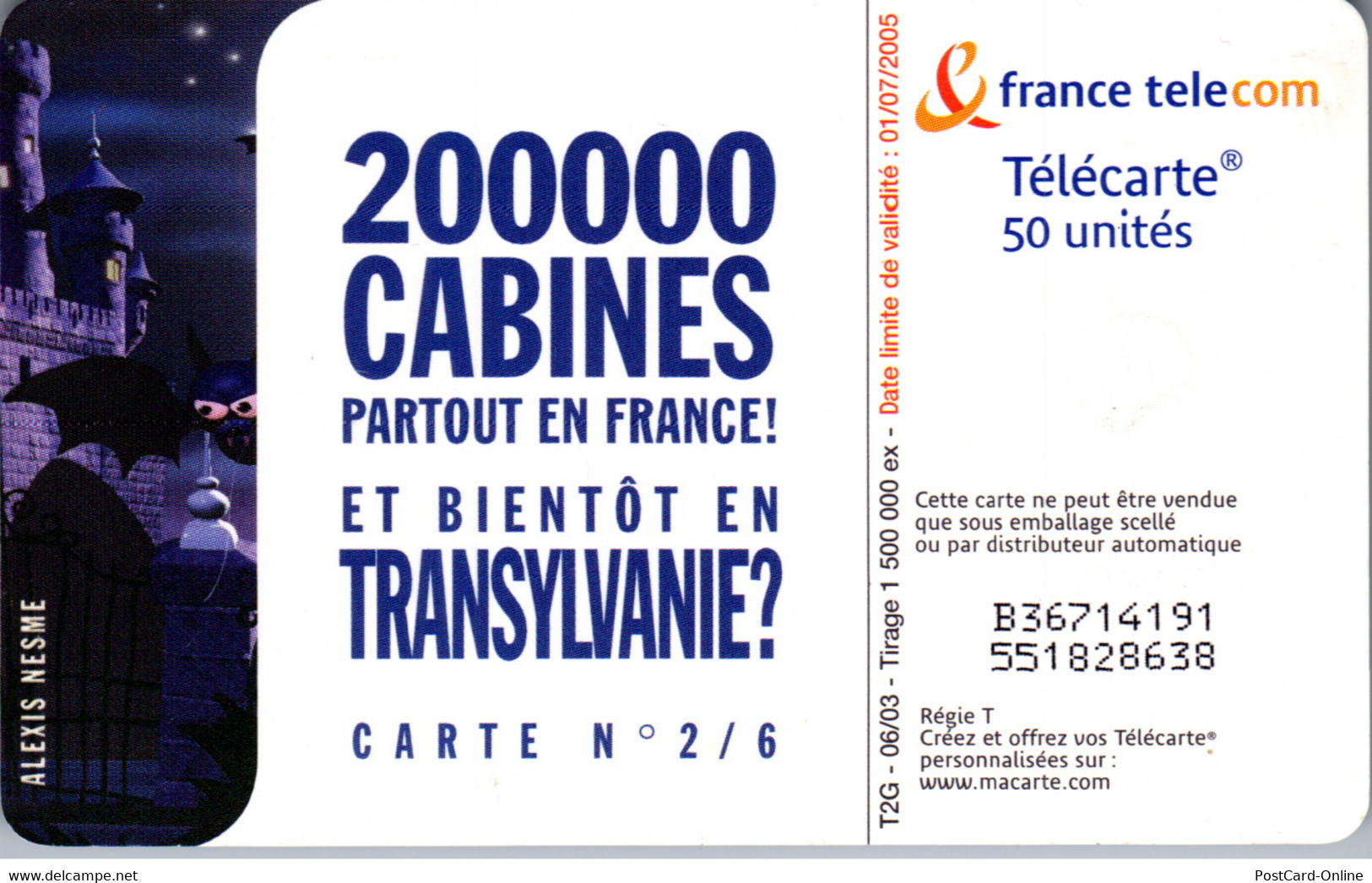 27846 - Frankreich - Comic , Carte N° 2/6 - 2003