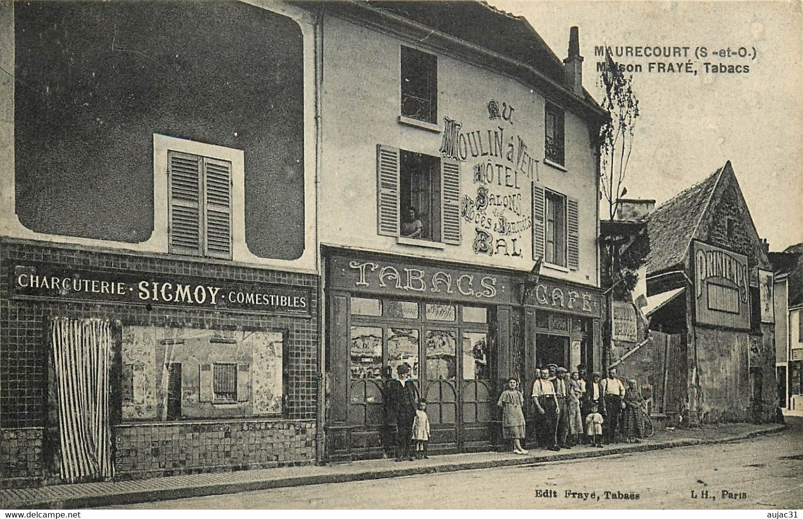 Dép 78 - Métiers - Boucheries - Charcuteries - Maurecourt - Maison Frayé - Tabacs - A Gauche Charcuterie Sicmoy - état - Maurecourt