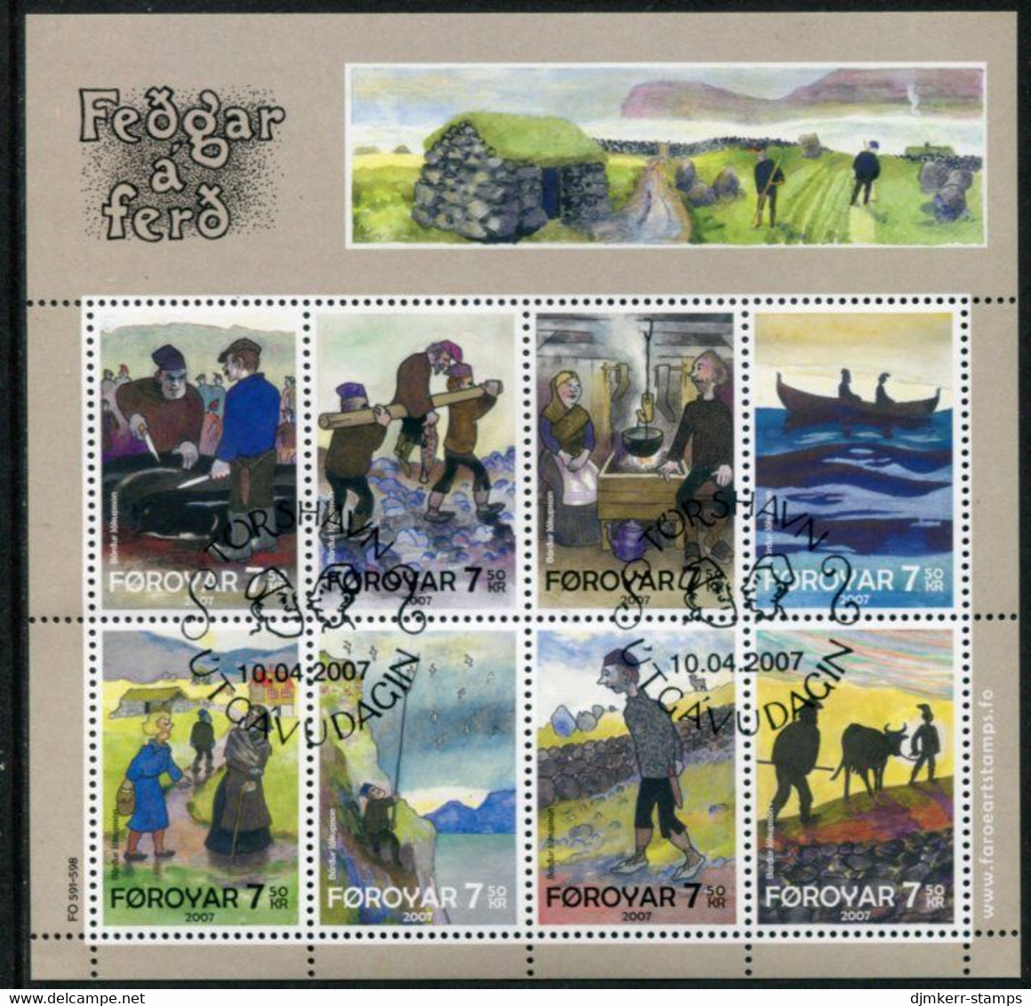 FAEROE ISLANDS 2007 Death Anniversary Of Huðin Bru Used.  Michel 599-606; SG 542-49 - Faroe Islands