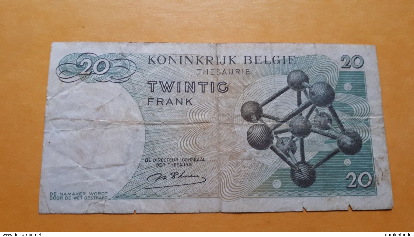 BELGIQUE/BELGIE/BELGIEN ATOMIUM 20 FR 1964 D'HAESE SERIE W P-138a.1 - 20 Francs