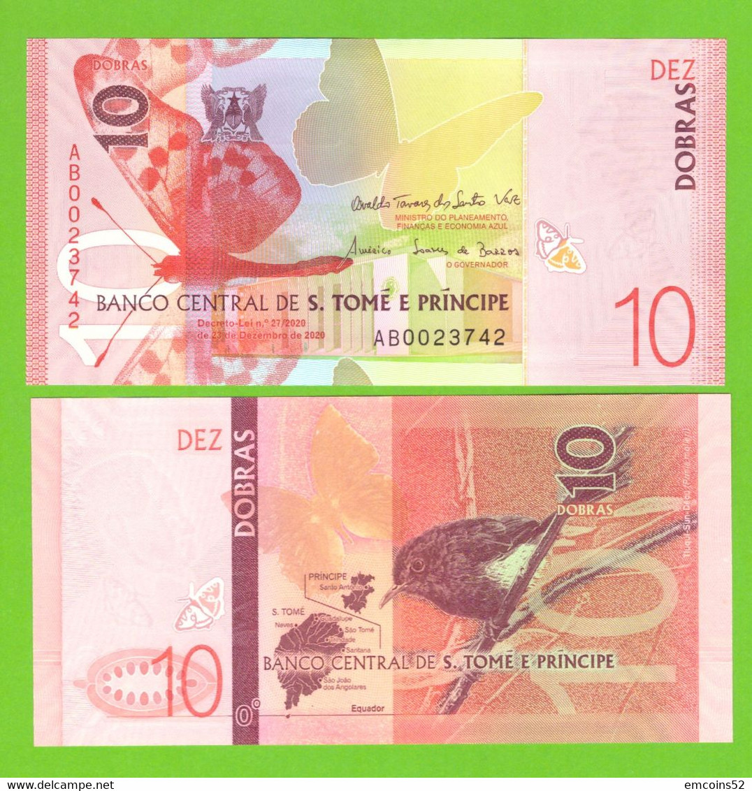 SAO TOME & PRINCIPE 10 DOBRAS 2020/2021  P-W77  UNC - Sao Tomé Et Principe