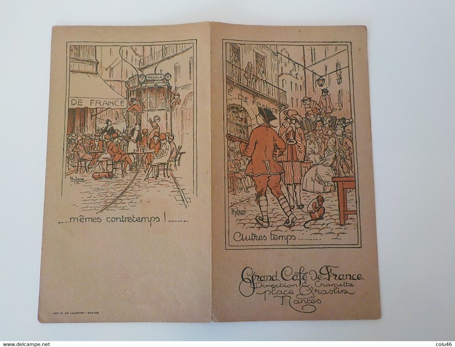 1927 Nantes Grand Café De France Place Graslin Illustr Rytem Programme Musical Festival Saint-Saens Tramway Royale - Nantes