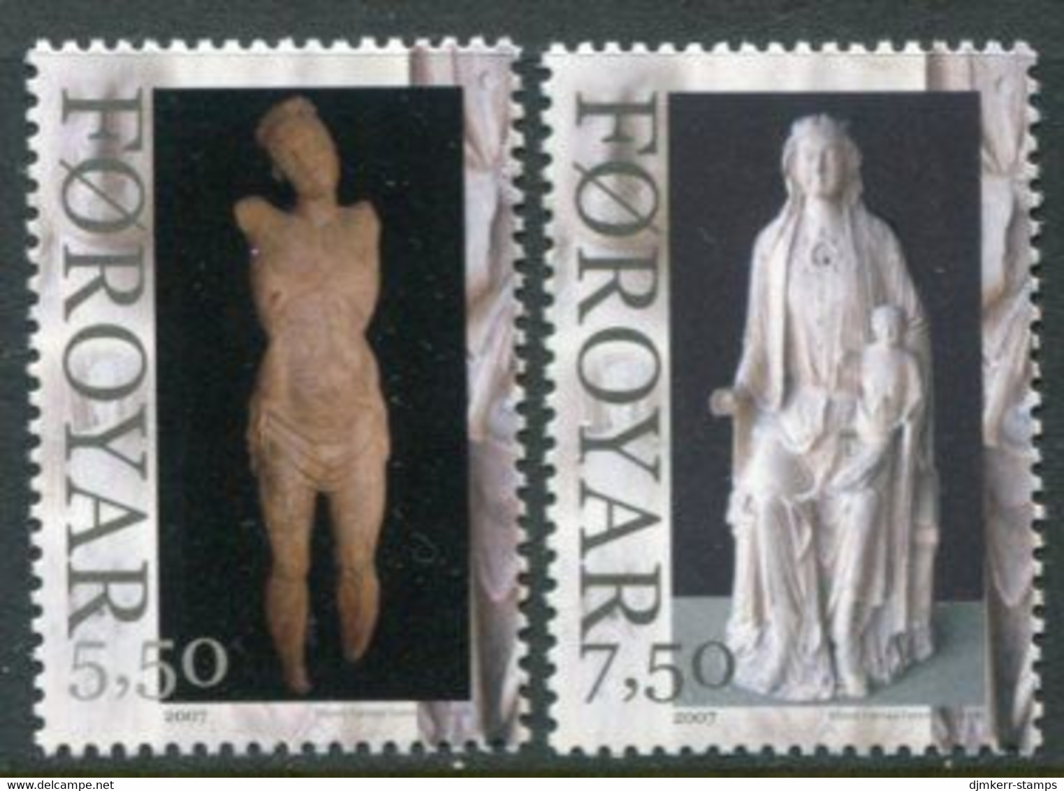 FAEROE ISLANDS 2007 Church Statues MNH / **.  Michel 624-25;  SG 555-56 - Islas Faeroes